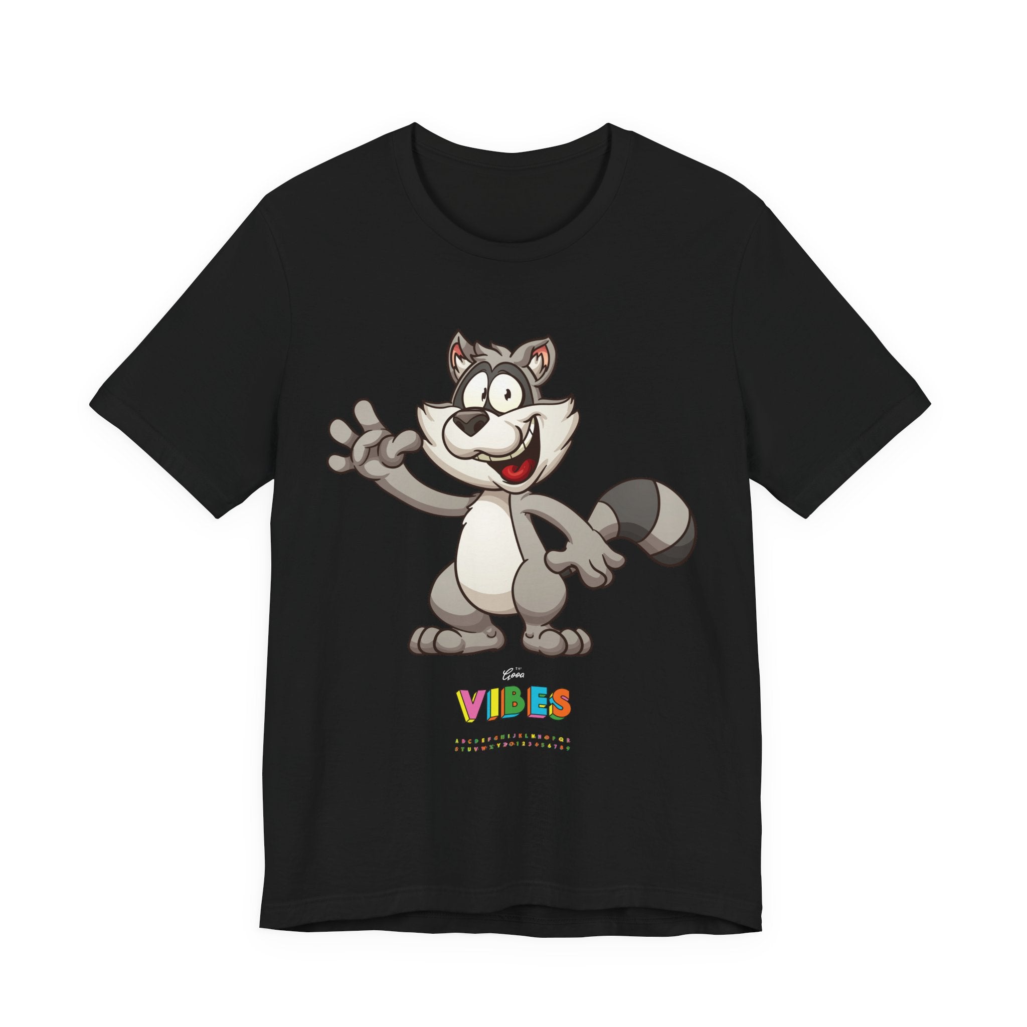Cartoony Raccoon VIBES Tee | Raccoon Graphic T-Shirt