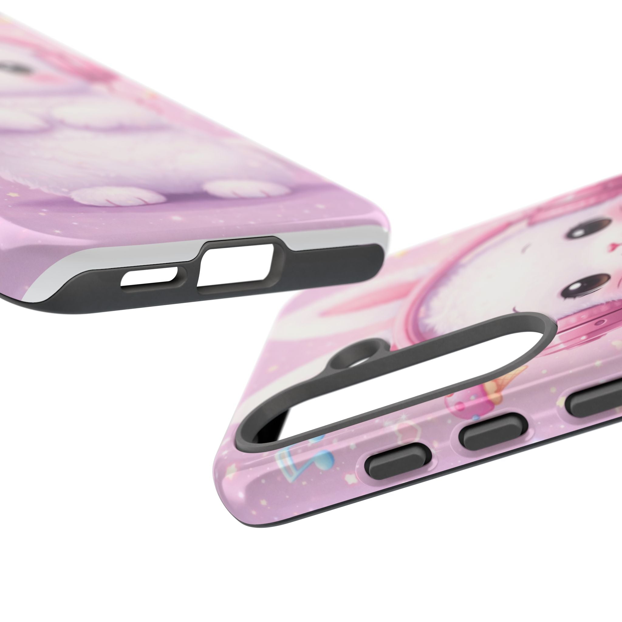 Pastel Bunny with Pink Headphones Phone Case | Dual-Layer Protective Case