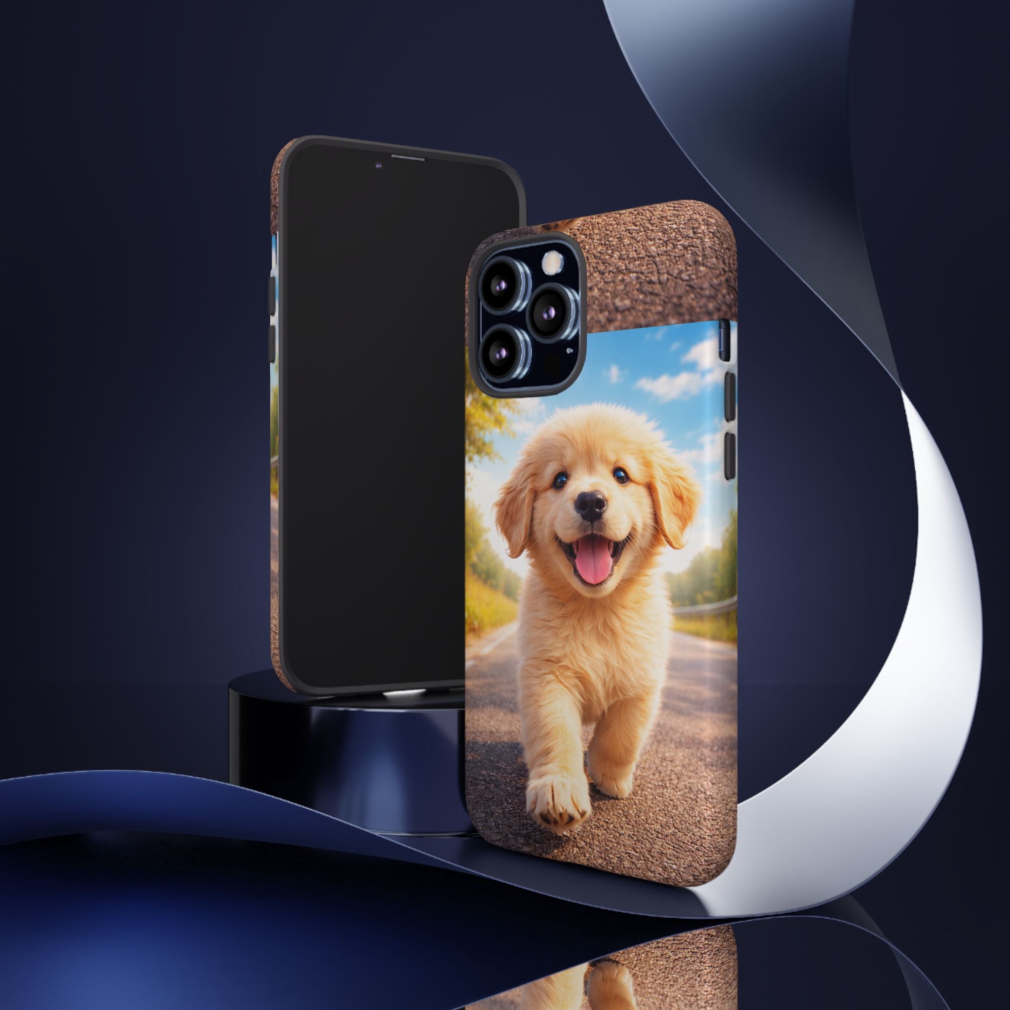 Golden Puppy Sunlit Phone Case — Full‑Wrap UV‑Protected Tough Case