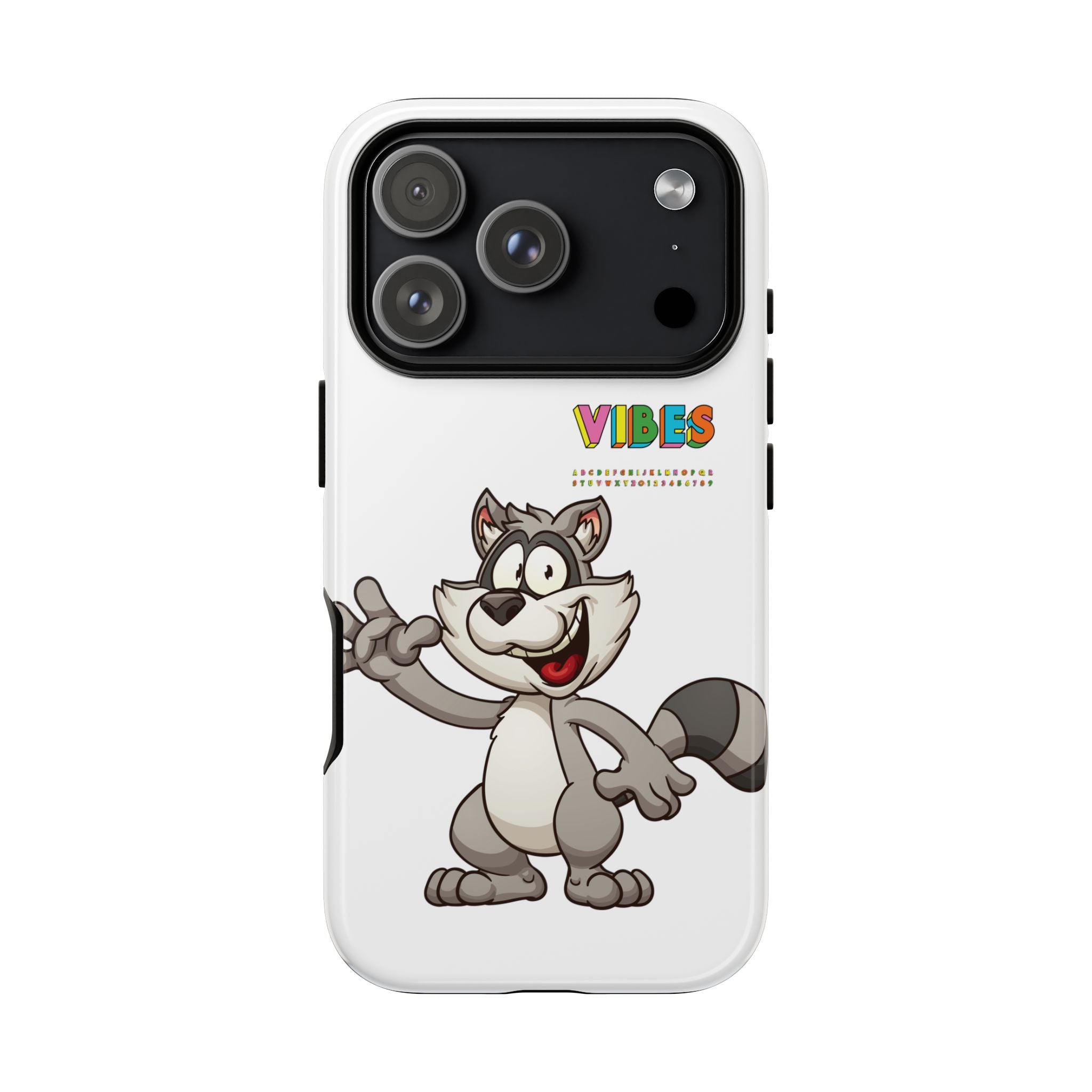 Smiling Raccoon VIBES Phone Case | Slim Dual-Layer Protective Case