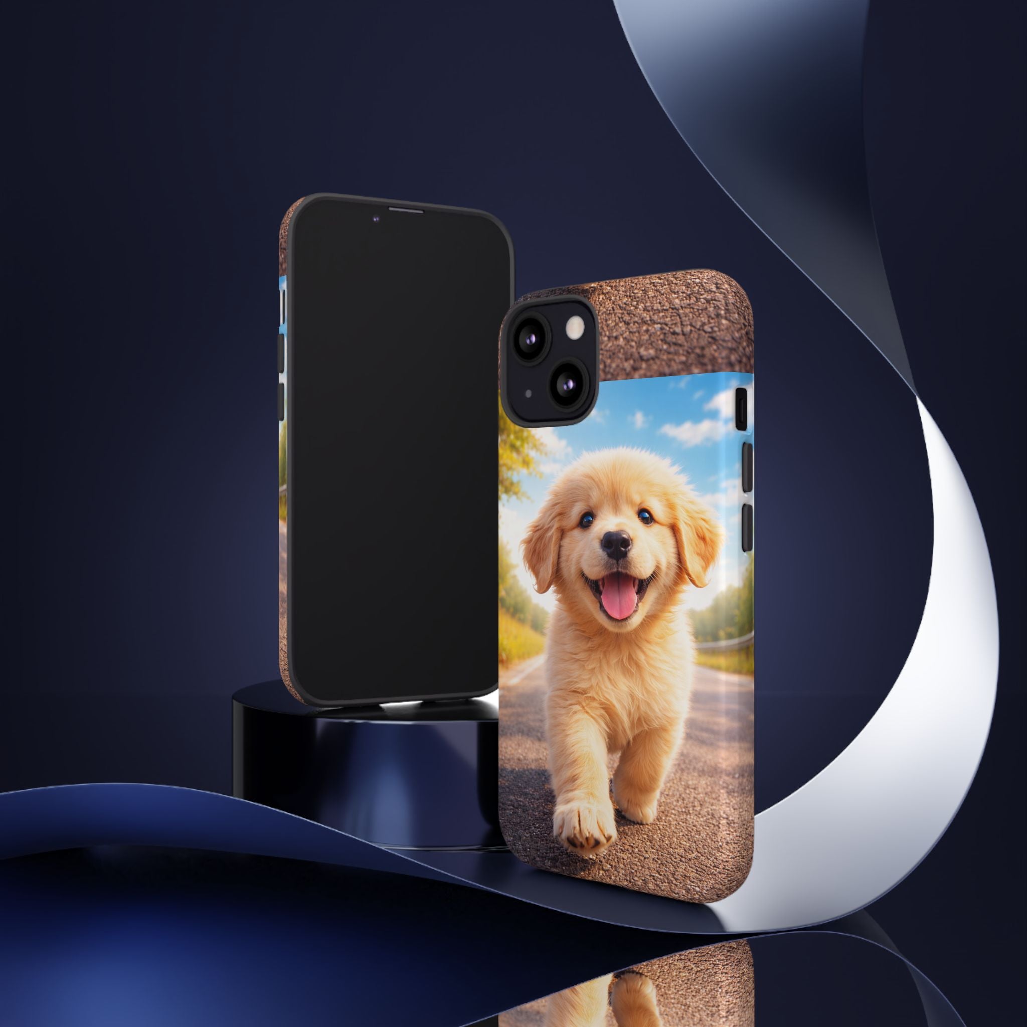 Golden Puppy Sunlit Phone Case — Full‑Wrap UV‑Protected Tough Case