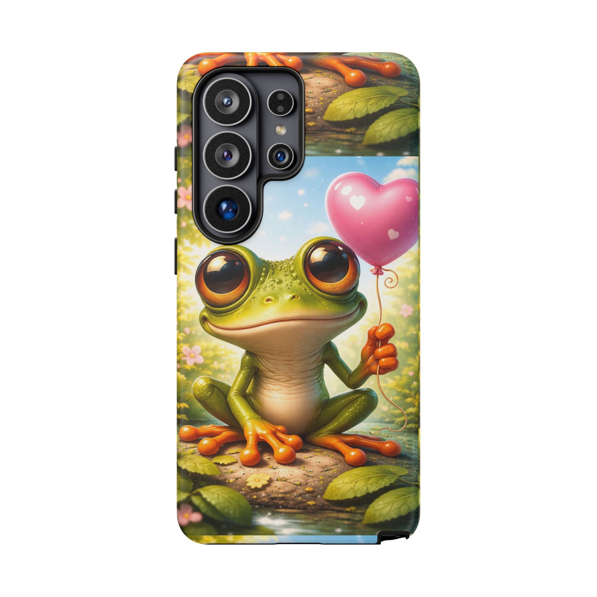 Frog Heart Balloon Phone Case — Glossy or Matte 3D Wrap Protective Case