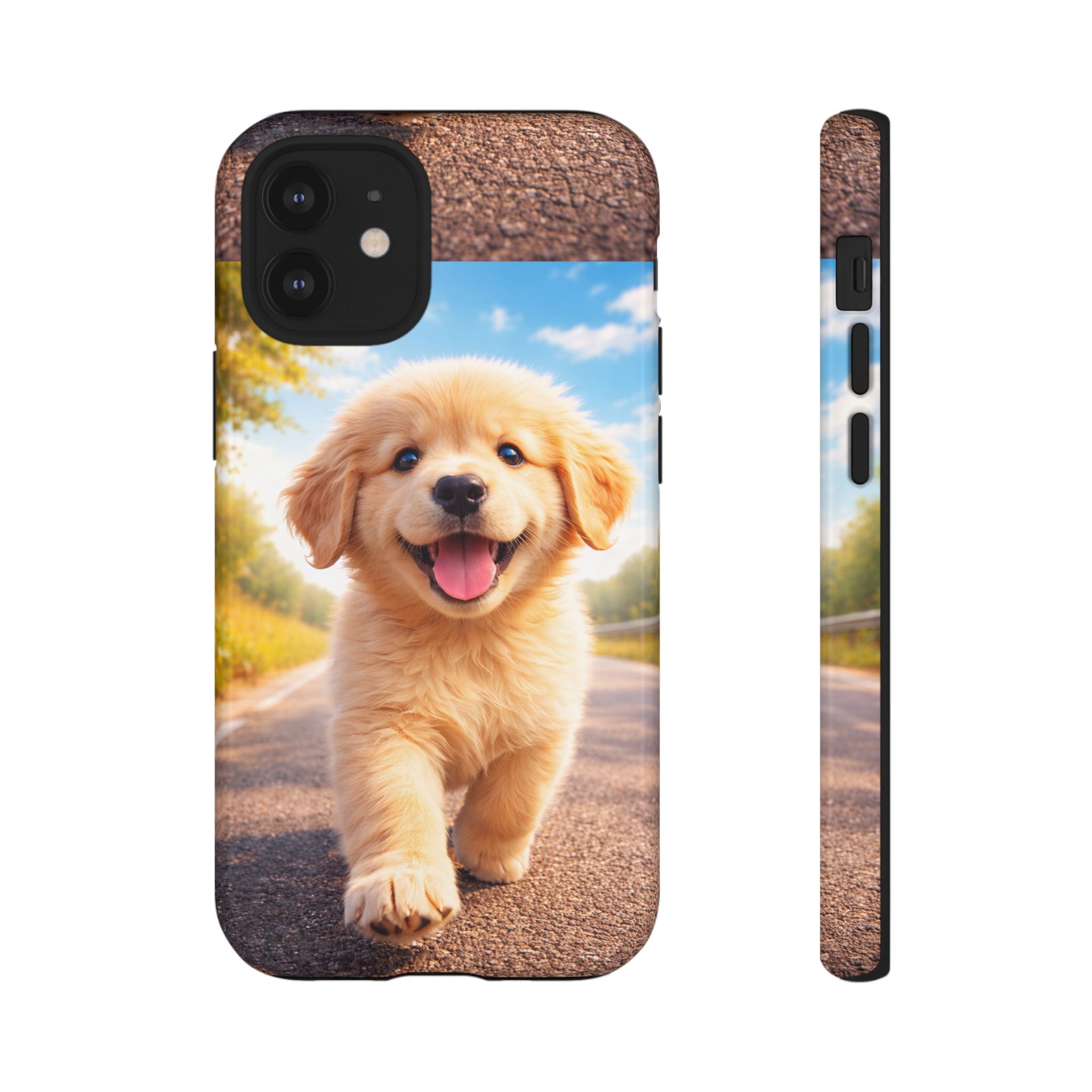 Golden Puppy Sunlit Phone Case — Full‑Wrap UV‑Protected Tough Case