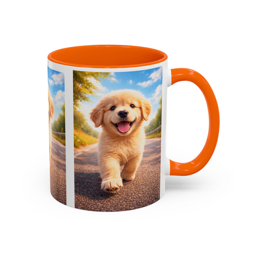 Golden Retriever Puppy Accent Coffee Mug — Cute Dog Photo Ceramic Mug (11/15oz)