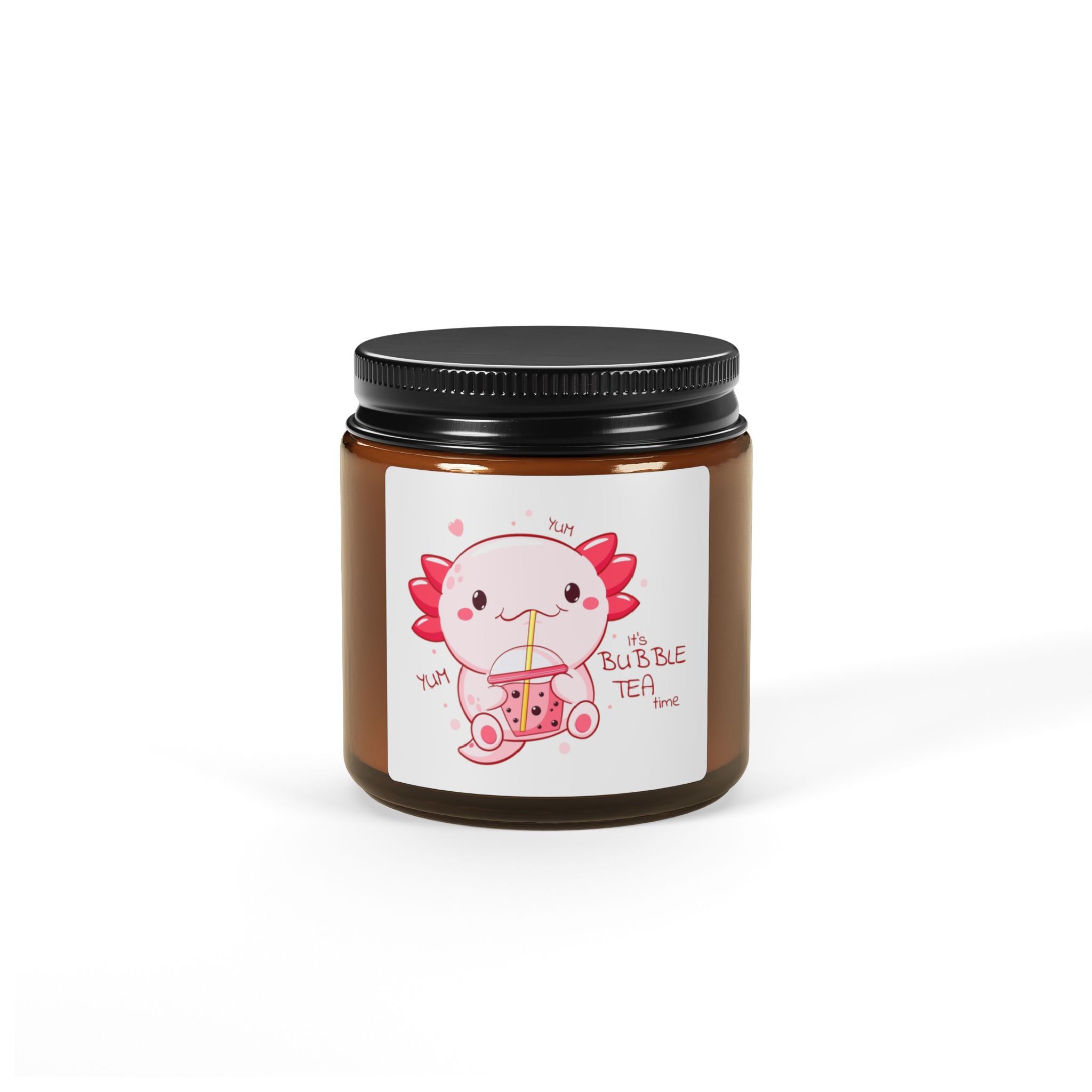 Axolotl Drinking Bubble Tea Candle