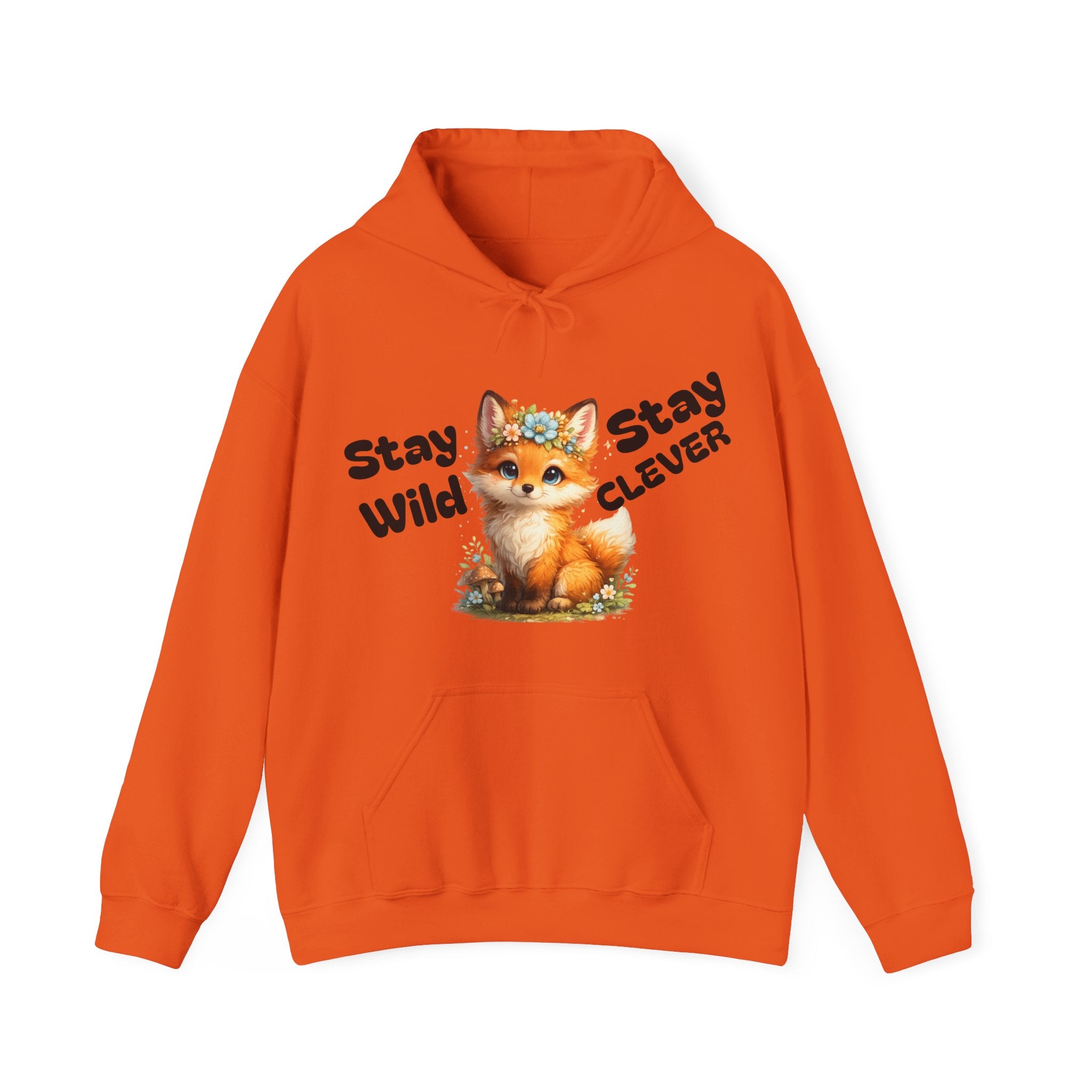 Stay Wild Stay Clever Fox Hoodie | Cute Fox Illustration, Nature Vibes