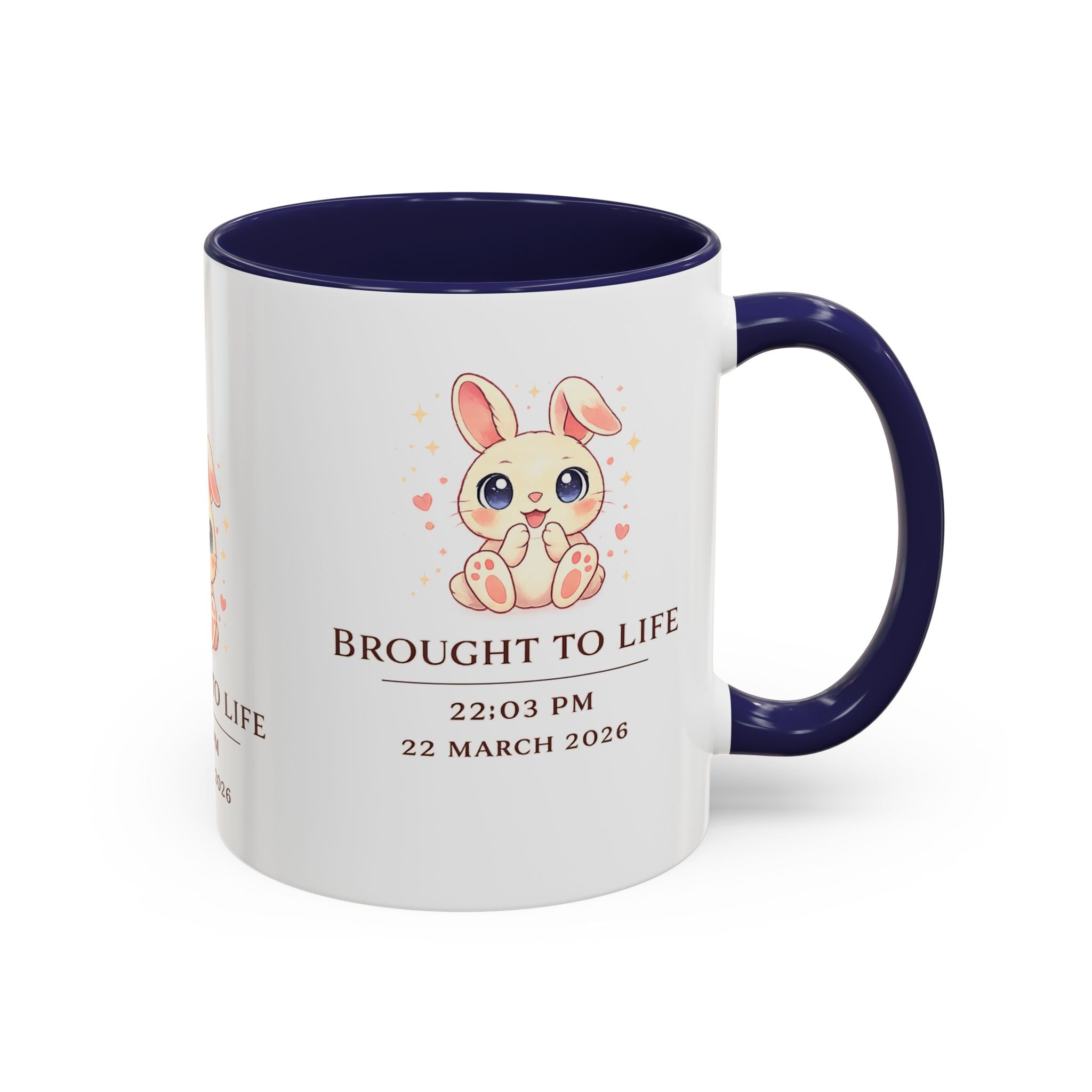 Pastel Bunny 'Brought to Life' Mug 11oz 15oz | Personalized Birth Details