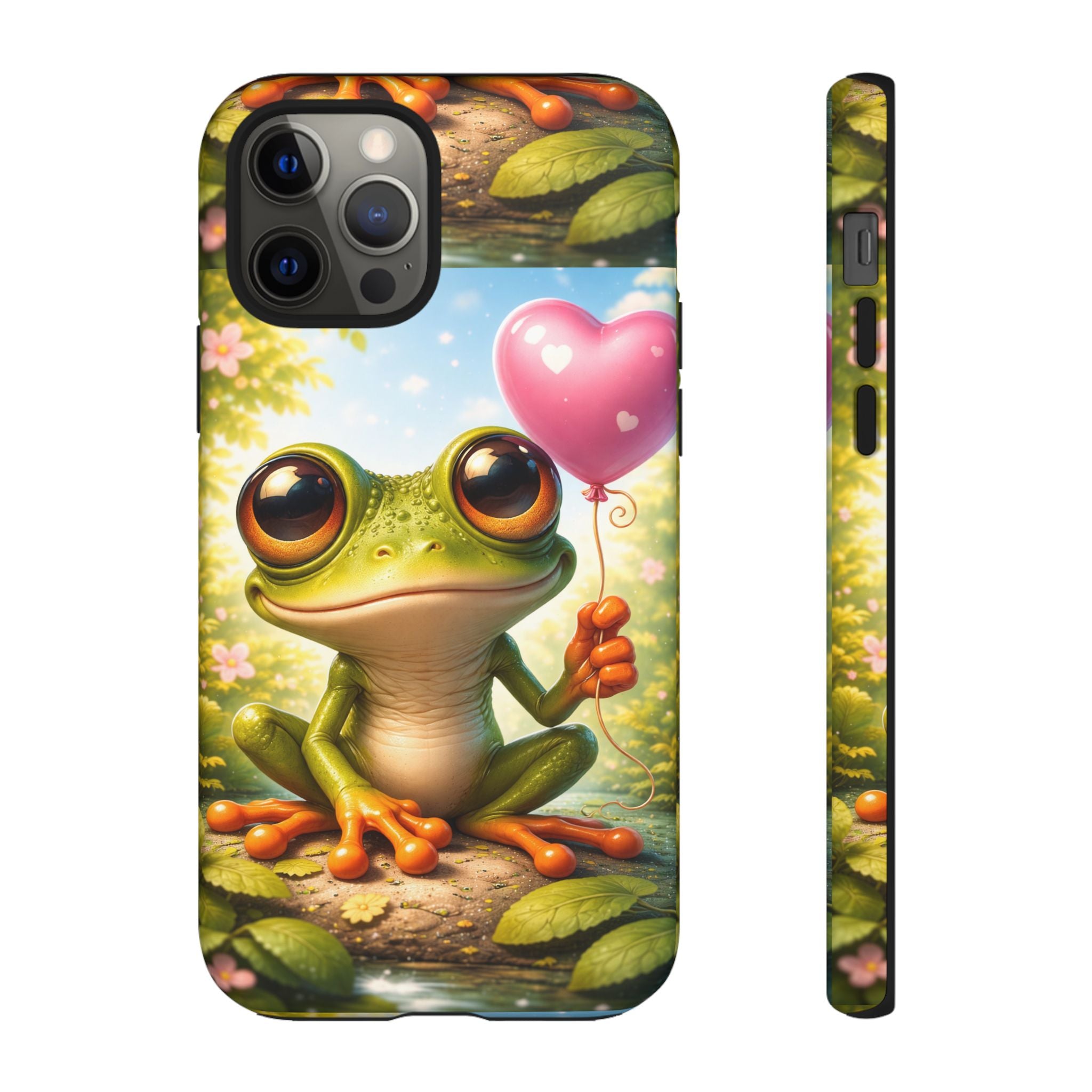 Frog Heart Balloon Phone Case — Glossy or Matte 3D Wrap Protective Case