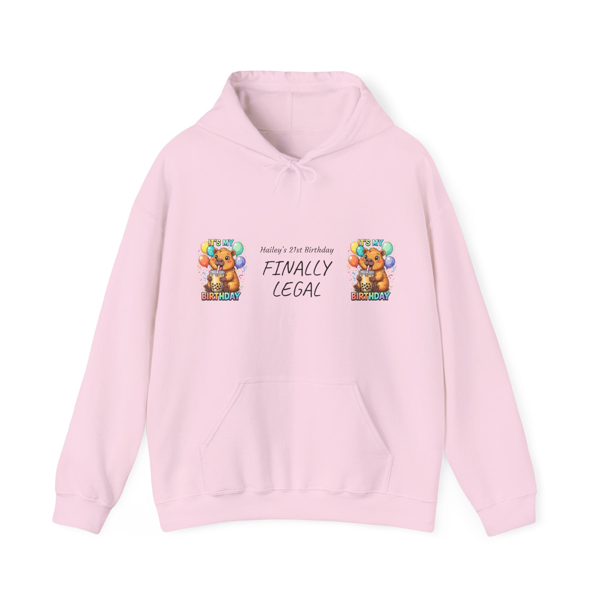 Finally Legal Bear Illustration Hoodie | 21st Birthday Sweatshirt