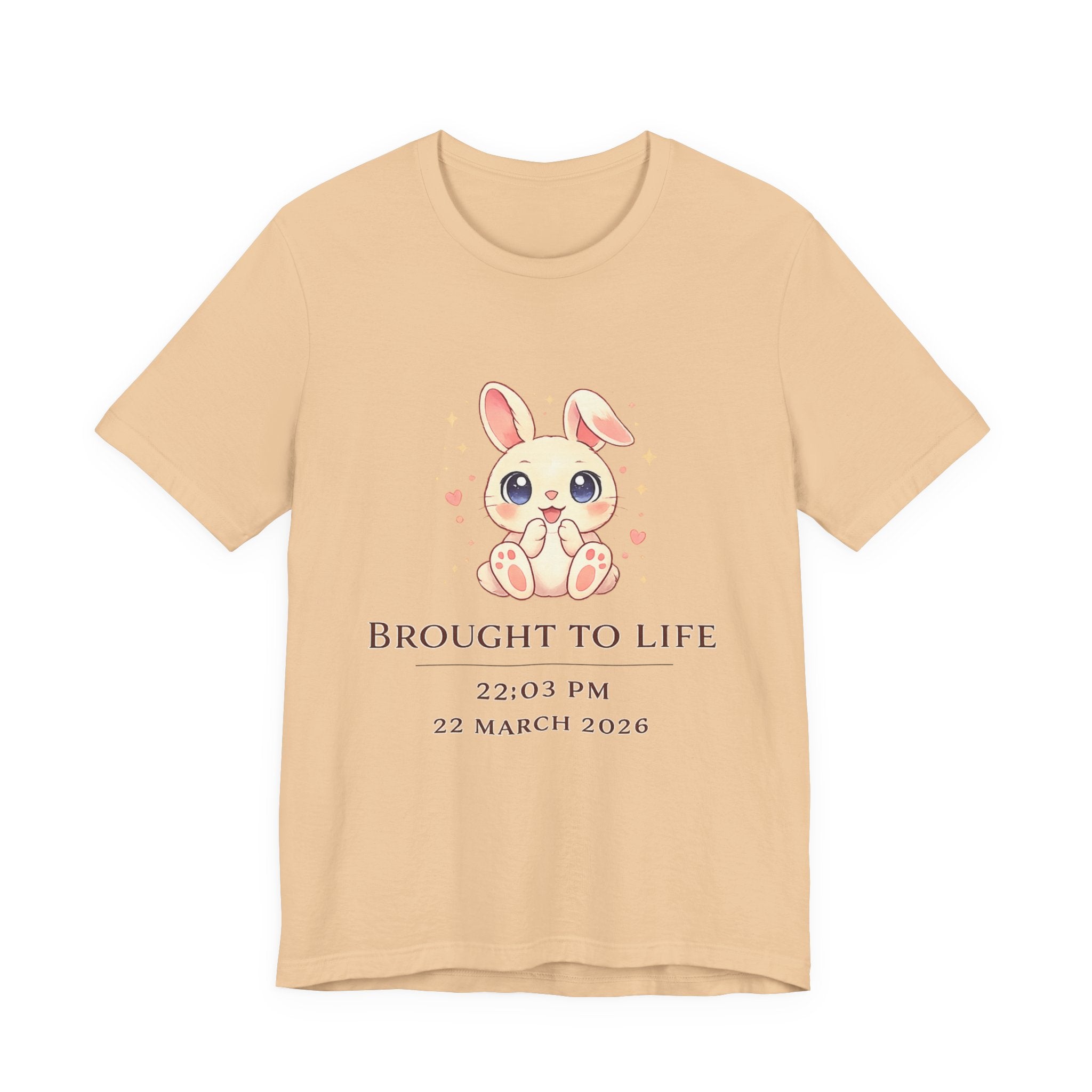 Cute Baby Bunny 'Brought to Life' Tee | Personalized Name & Birthdate