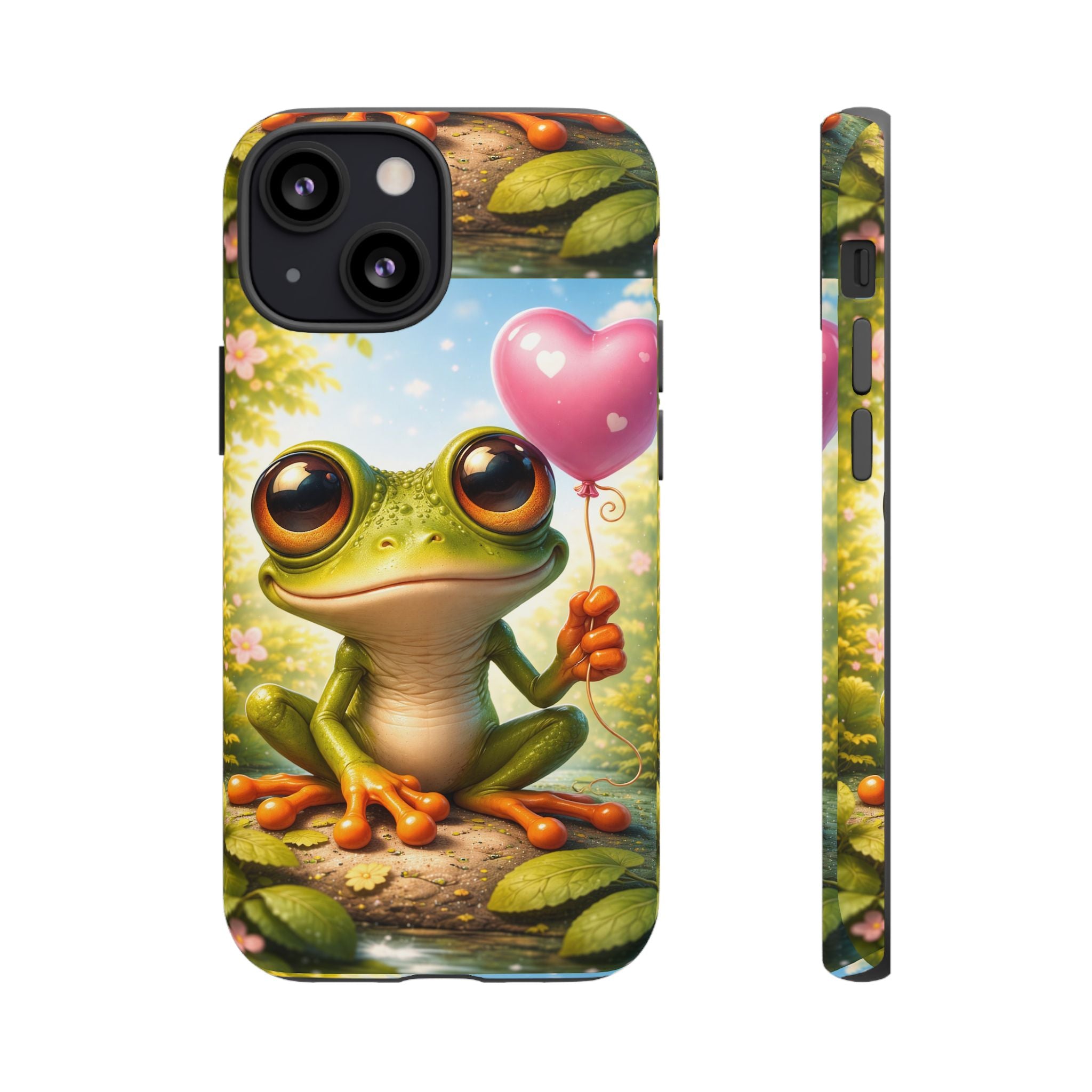 Frog Heart Balloon Phone Case — Glossy or Matte 3D Wrap Protective Case