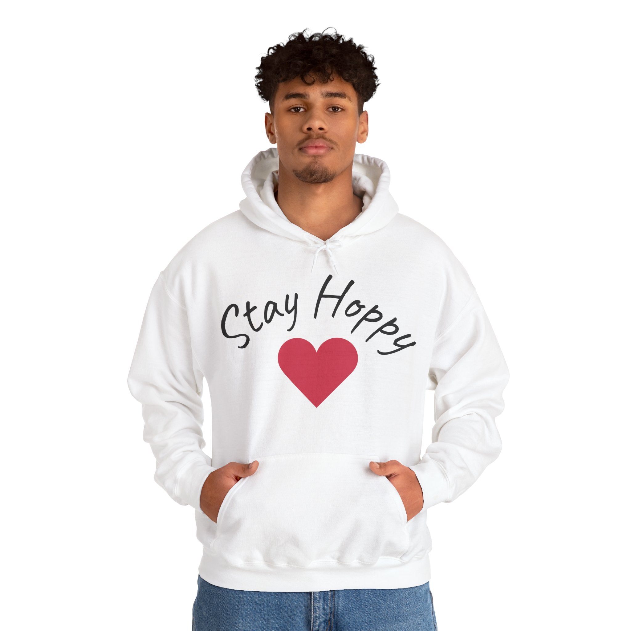 Stay Hoppy Frog Hoodie — Cozy Sweatshirt with Heart Balloon