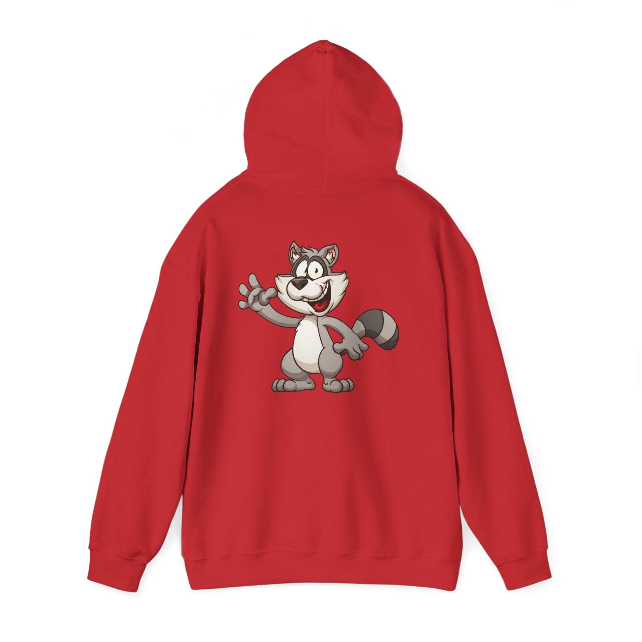 VIBES Graphic with Cartoon Raccoon Hoodie | Retro Cozy Sweatshirt