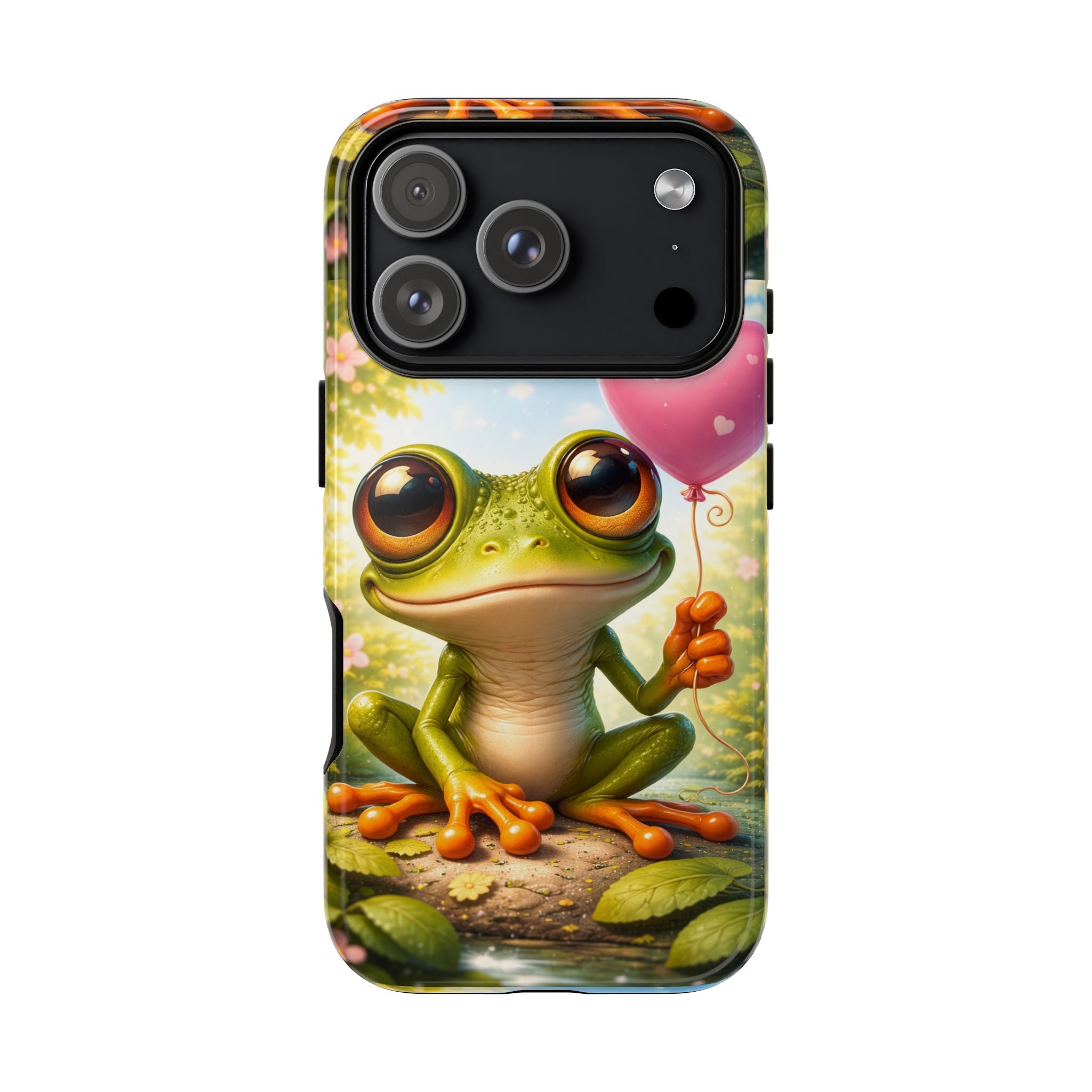Frog Heart Balloon Phone Case — Glossy or Matte 3D Wrap Protective Case