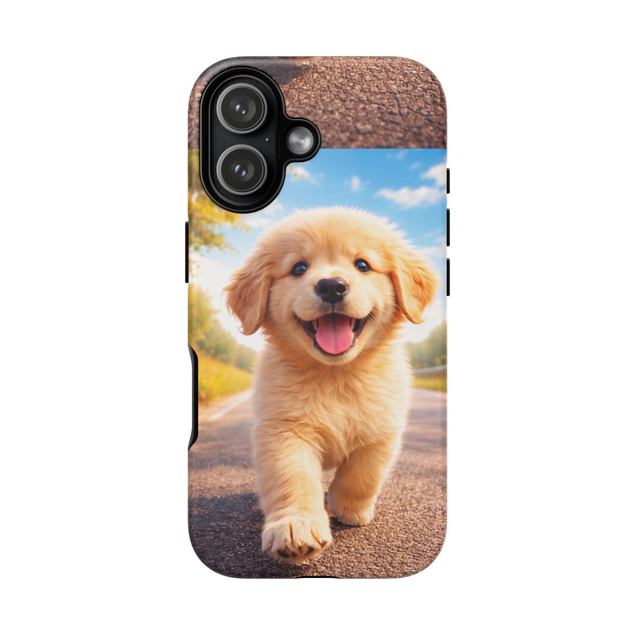 Golden Puppy Sunlit Phone Case — Full‑Wrap UV‑Protected Tough Case