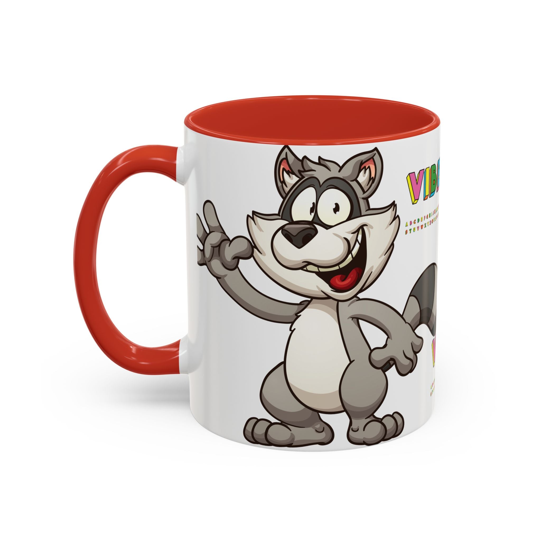 Raccoon VIBES Mug 11oz 15oz | Color Interior Handle Ceramic Coffee Cup