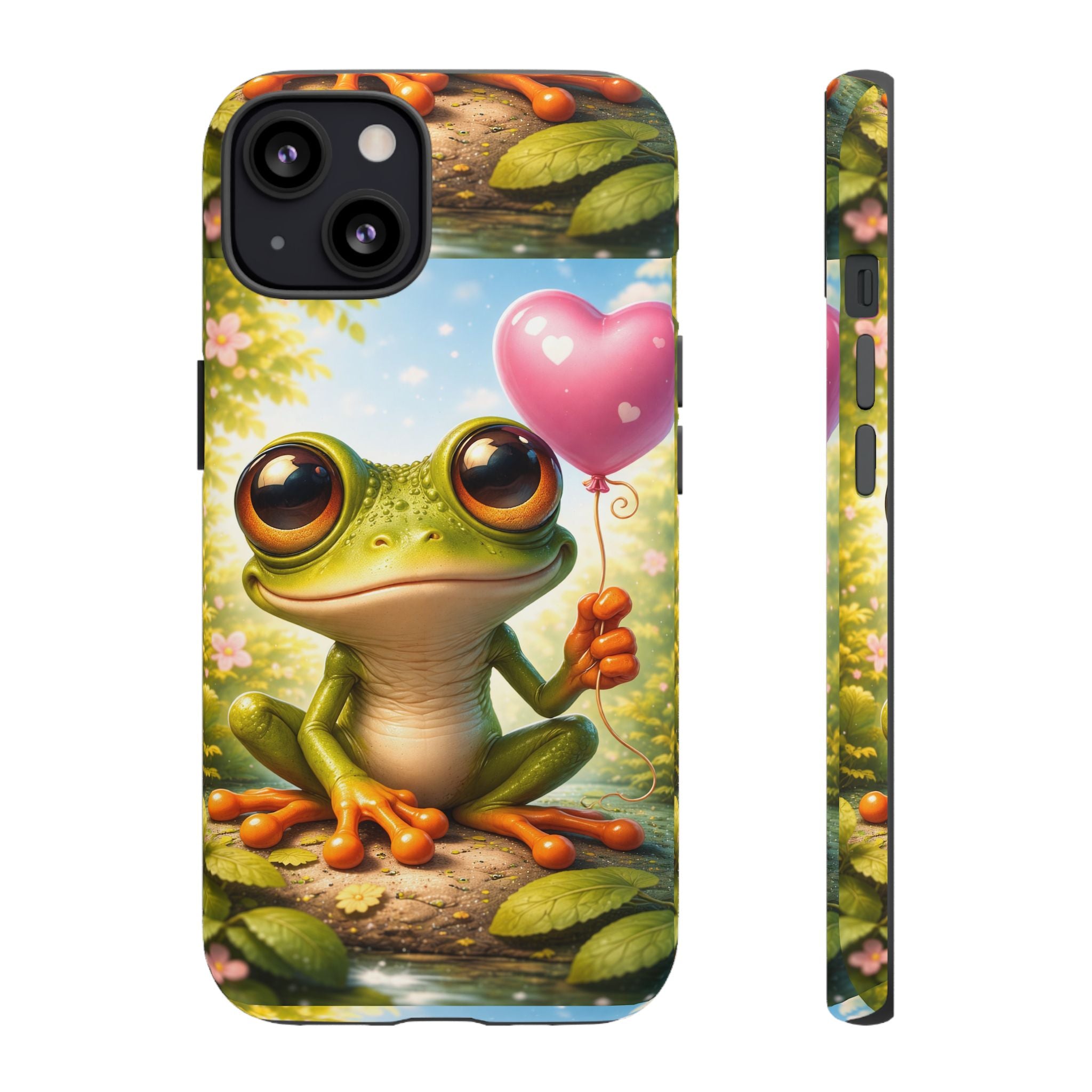 Frog Heart Balloon Phone Case — Glossy or Matte 3D Wrap Protective Case