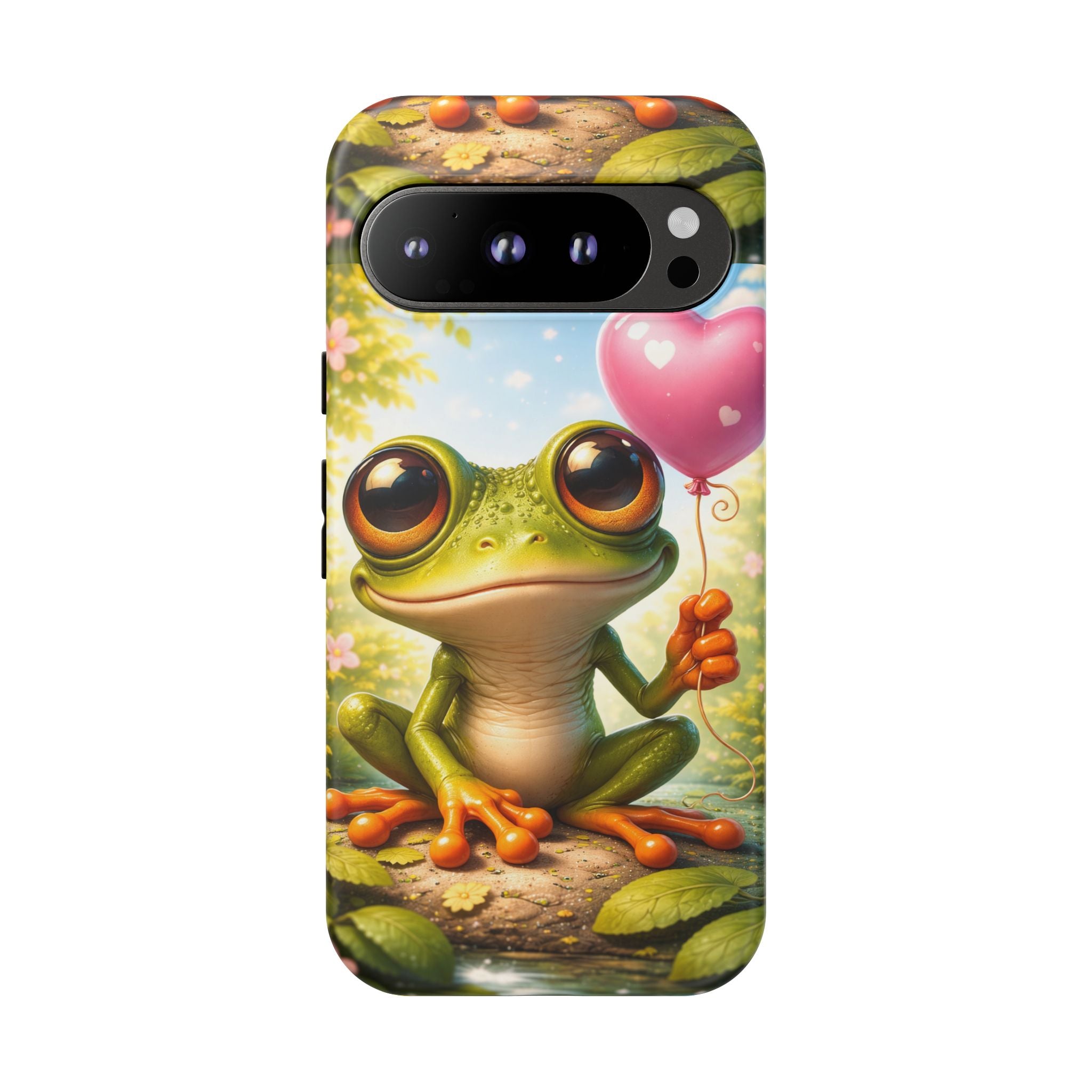 Frog Heart Balloon Phone Case — Glossy or Matte 3D Wrap Protective Case