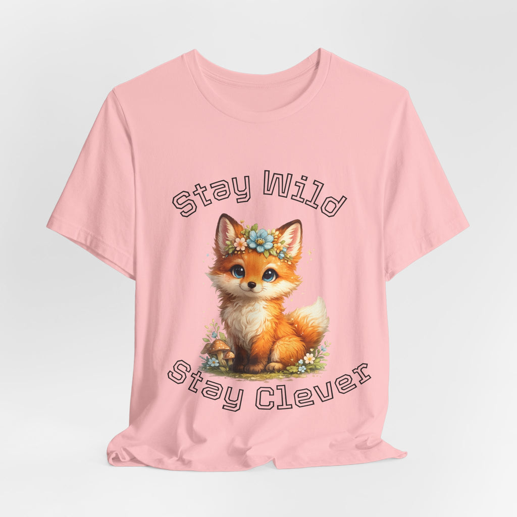 Cute Fox Illustration Stay Wild Stay Clever Tee | Cute Animal T-Shirt