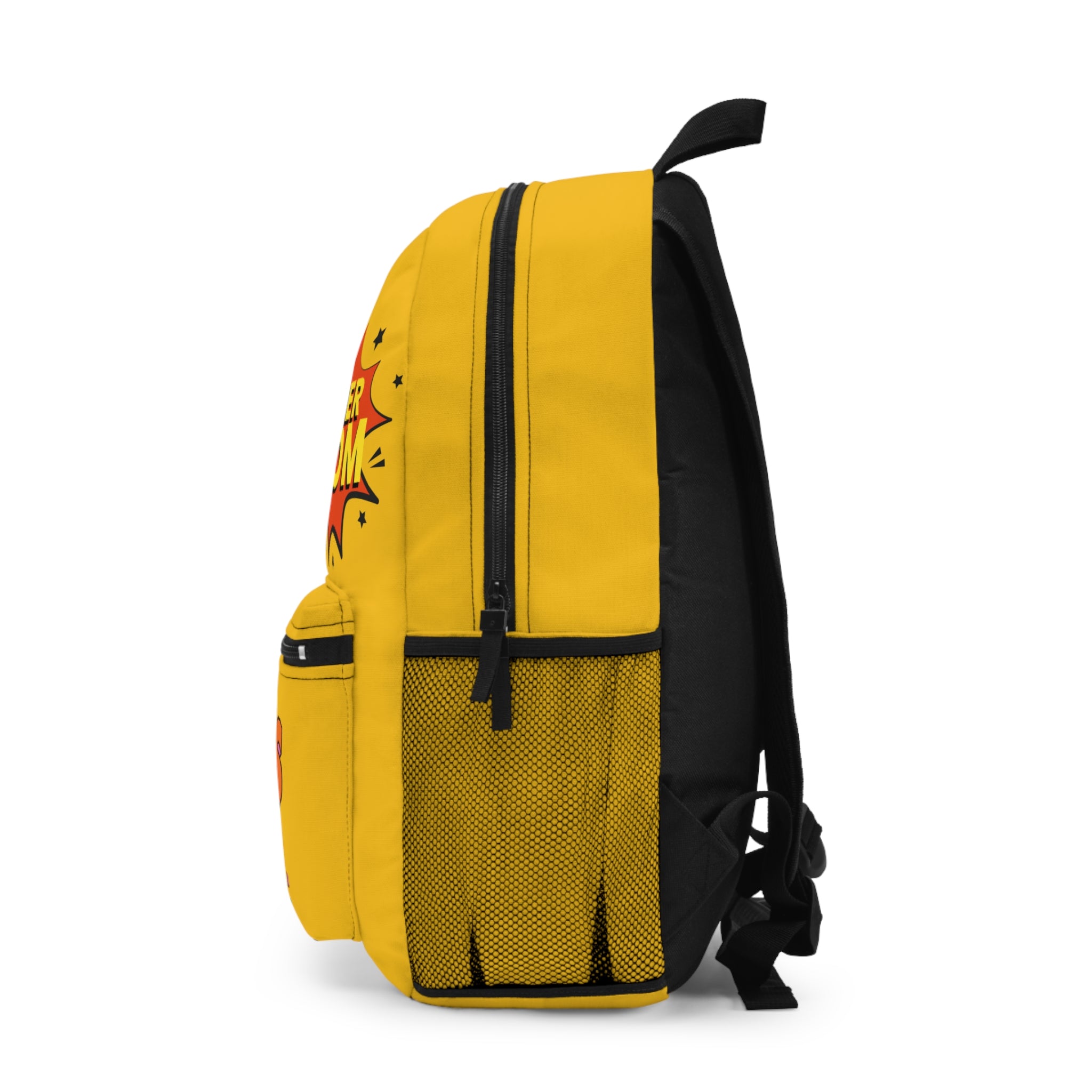 Waving Raccoon VIBES Backpack | Yellow Cartoon School Bag