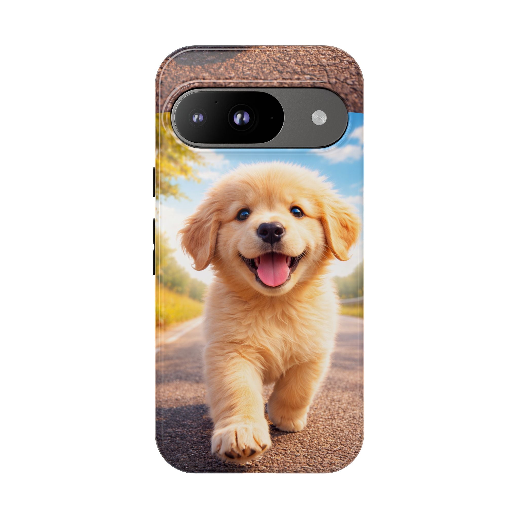 Golden Puppy Sunlit Phone Case — Full‑Wrap UV‑Protected Tough Case