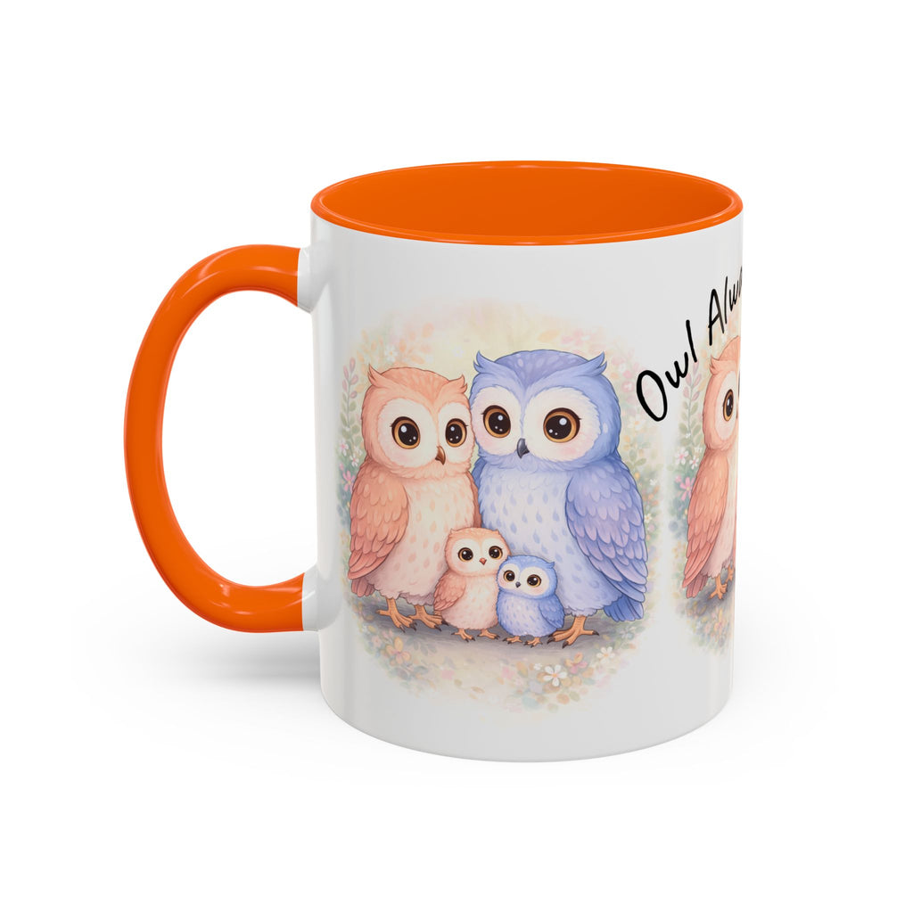 Watercolor Owl Family Mug 11oz 15oz | Pastel Ceramic Accent Coffee Cup