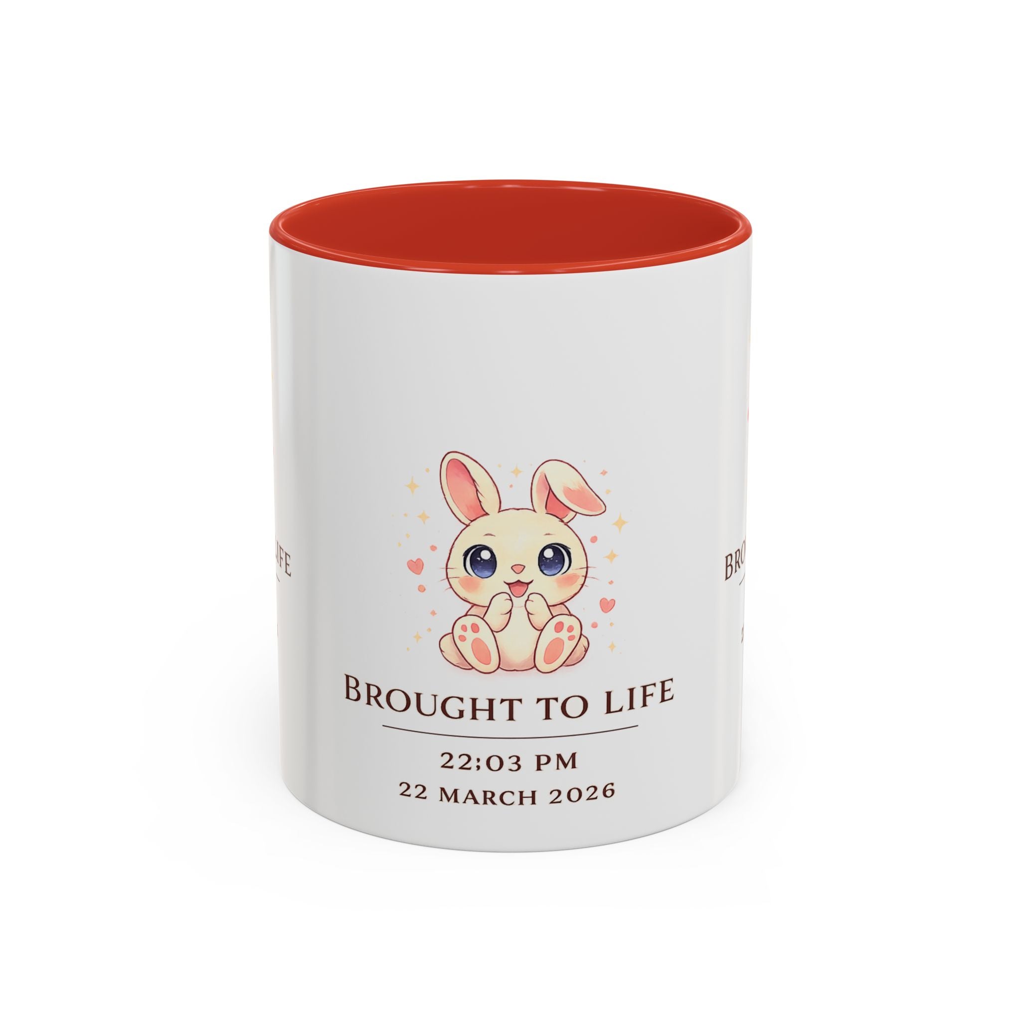 Pastel Bunny 'Brought to Life' Mug 11oz 15oz | Personalized Birth Details