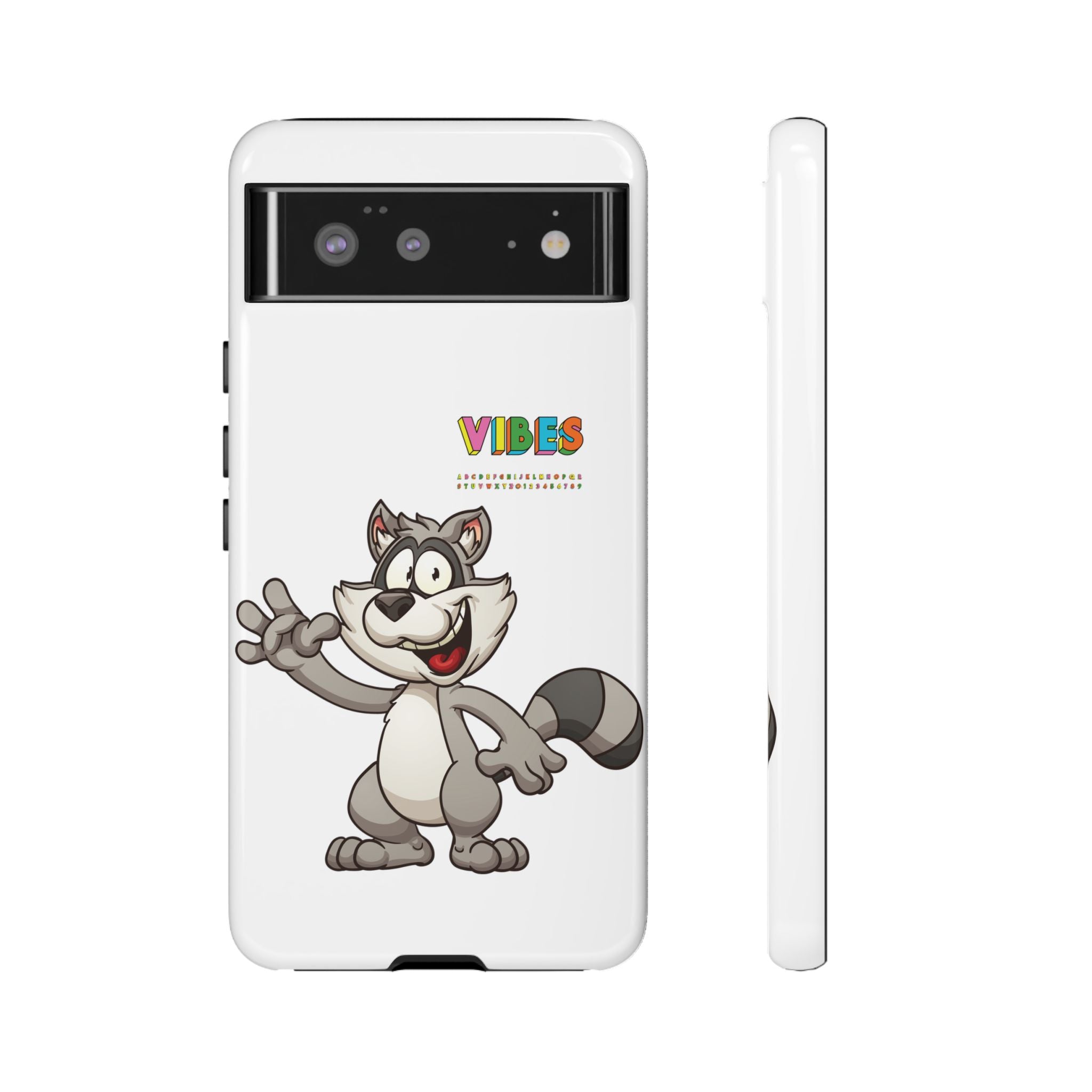 Smiling Raccoon VIBES Phone Case | Slim Dual-Layer Protective Case
