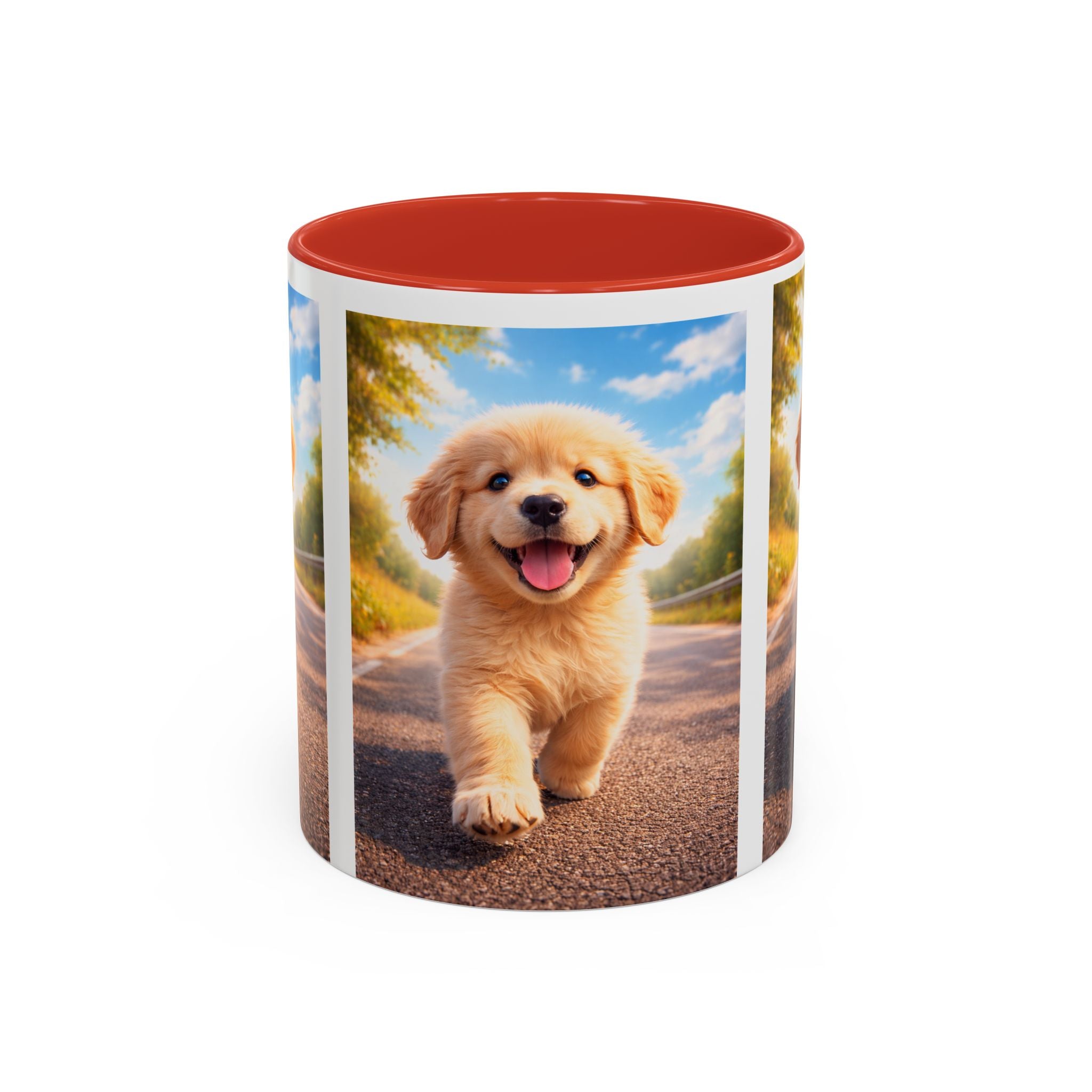 Golden Retriever Puppy Accent Coffee Mug — Cute Dog Photo Ceramic Mug (11/15oz)