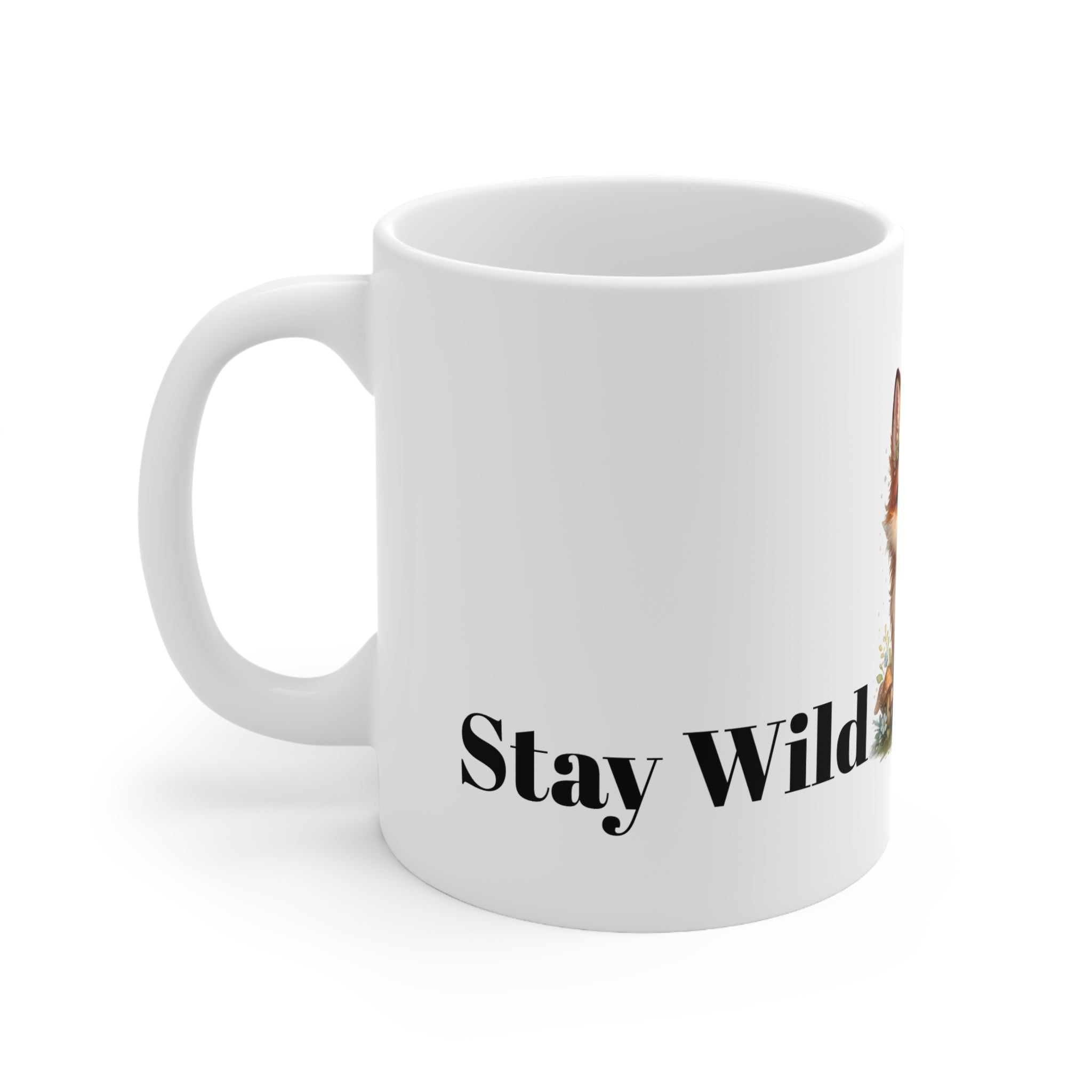 Cute Fox with Flower Crown Stay Wild Mug | Ceramic Coffee Cup