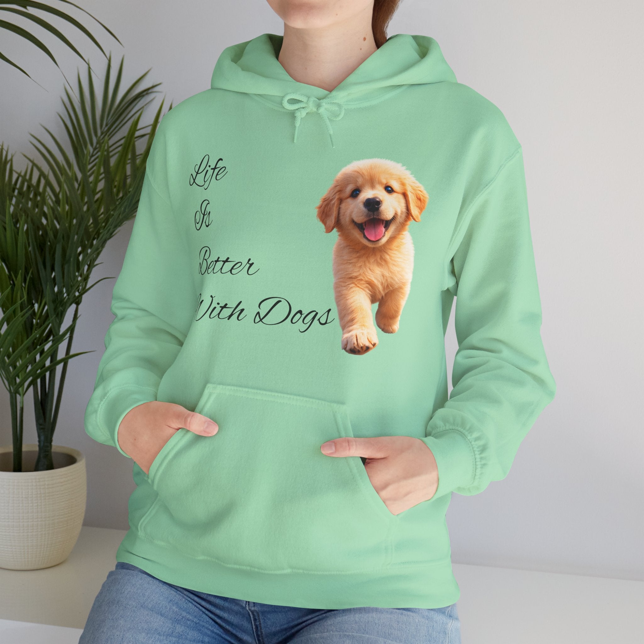 Golden Retriever Cozy Hoodie — Puppy Love Script Sweatshirt