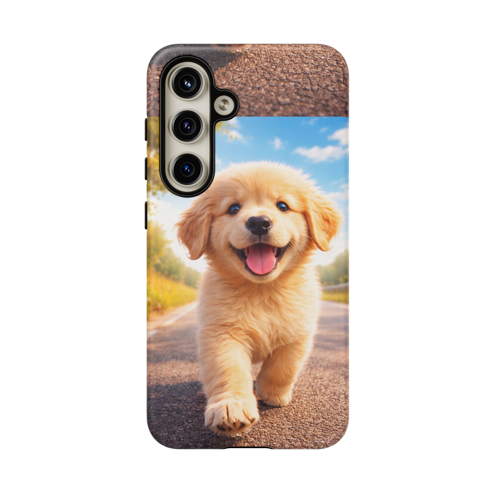 Golden Puppy Sunlit Phone Case — Full‑Wrap UV‑Protected Tough Case