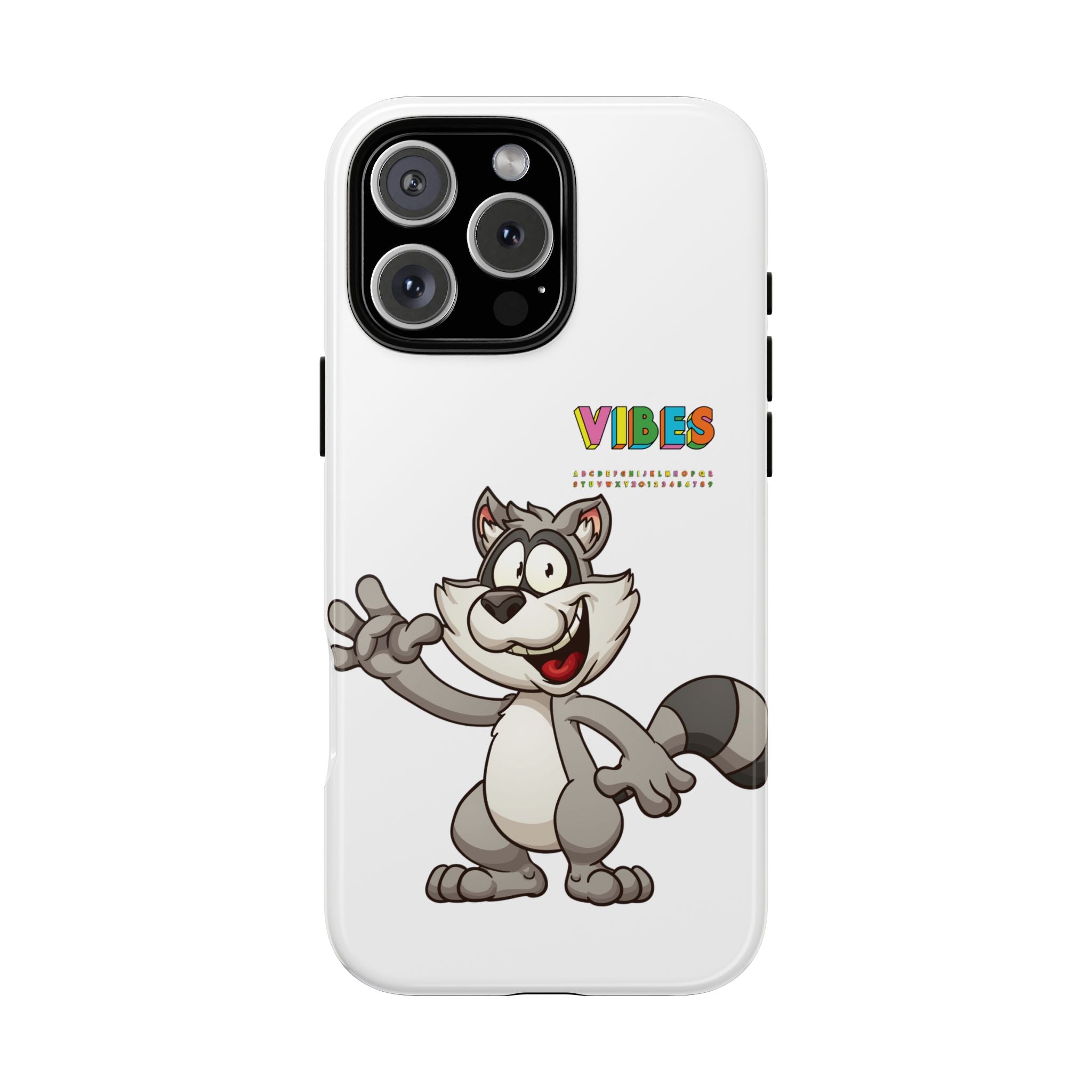 Smiling Raccoon VIBES Phone Case | Slim Dual-Layer Protective Case