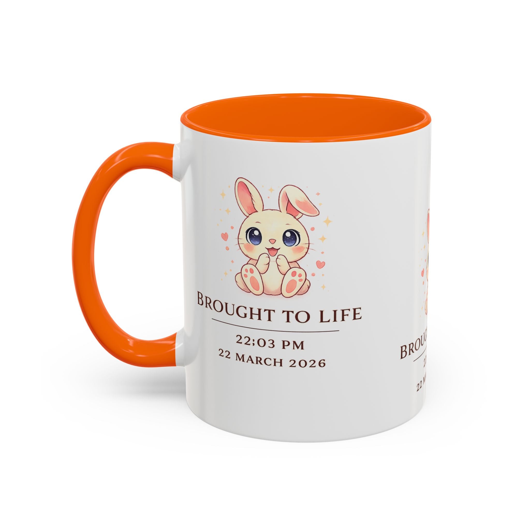 Pastel Bunny 'Brought to Life' Mug 11oz 15oz | Personalized Birth Details