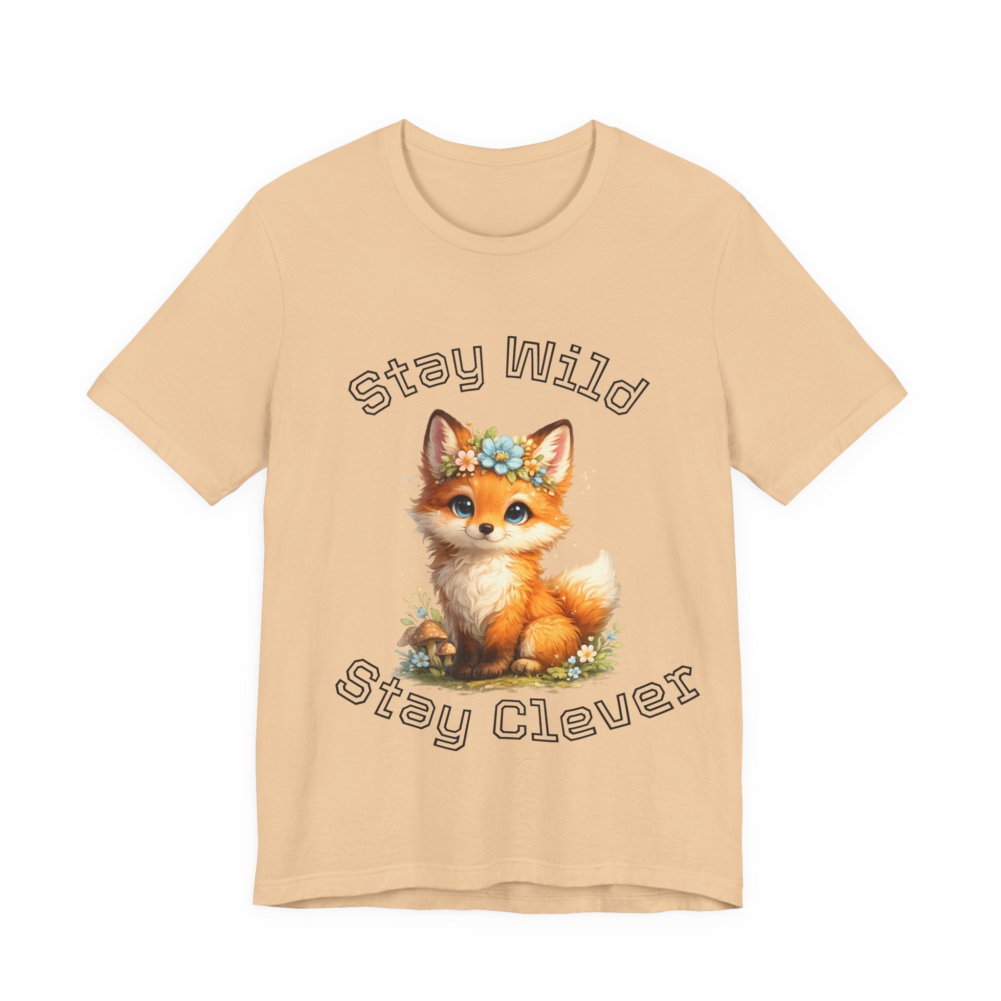 Cute Fox Illustration Stay Wild Stay Clever Tee | Cute Animal T-Shirt