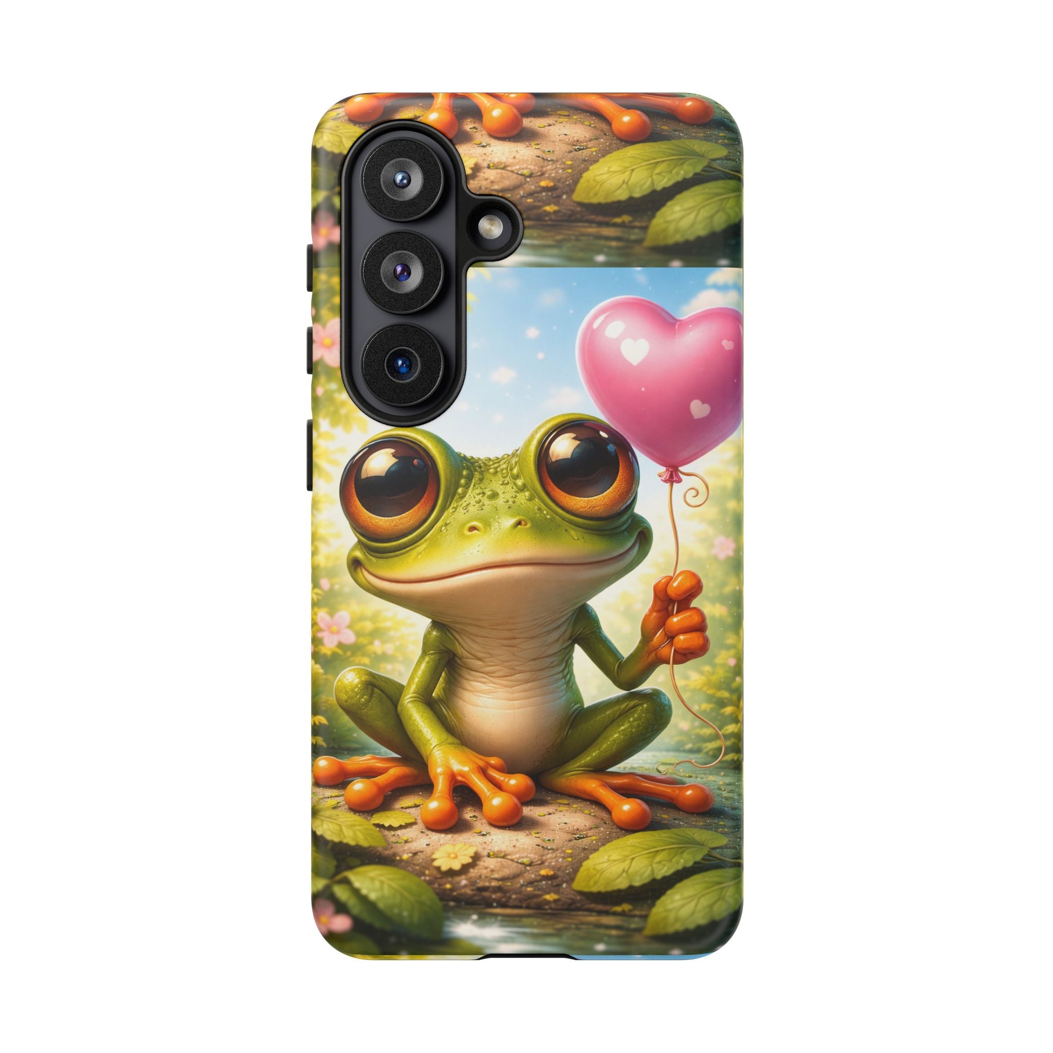 Frog Heart Balloon Phone Case — Glossy or Matte 3D Wrap Protective Case