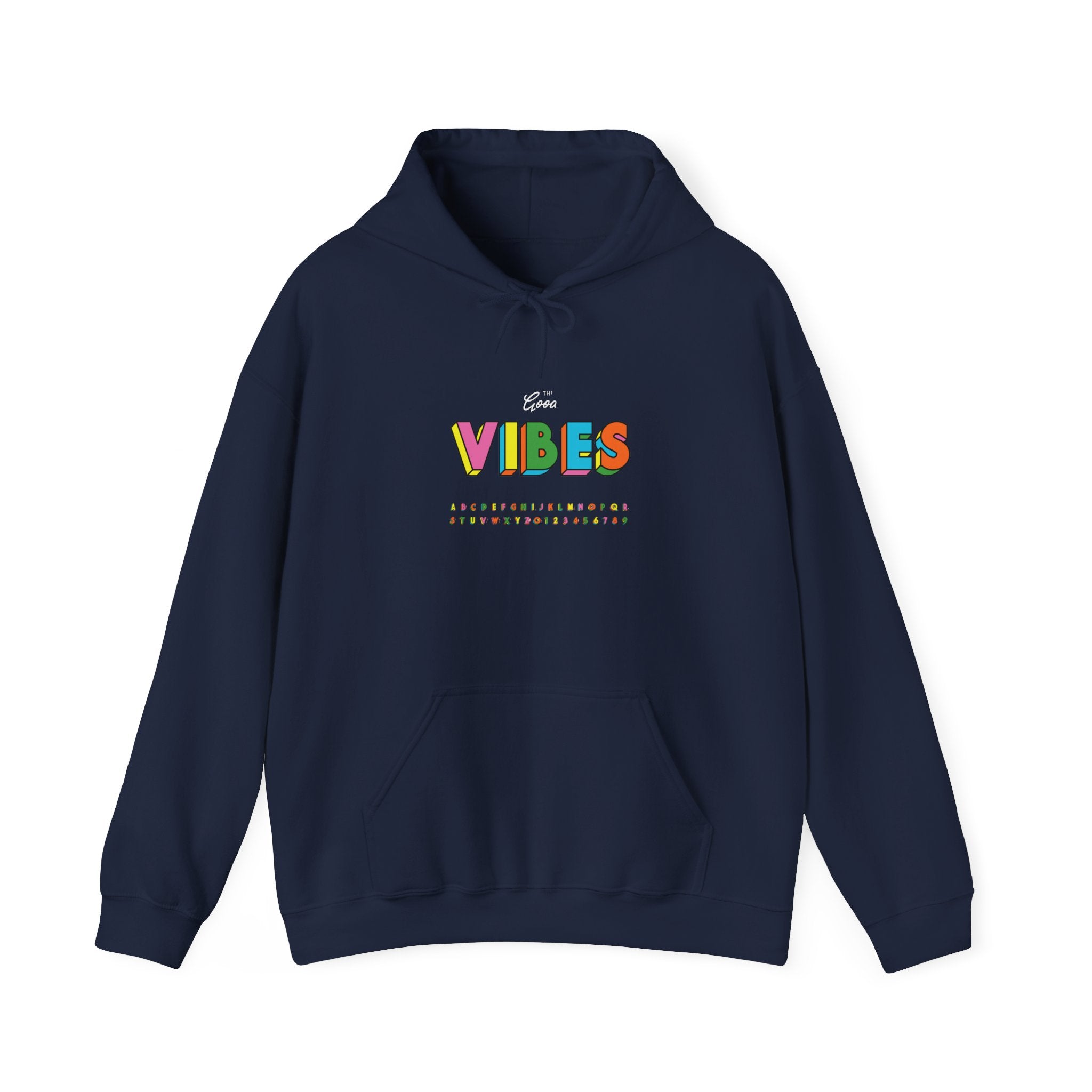 VIBES Graphic with Cartoon Raccoon Hoodie | Retro Cozy Sweatshirt