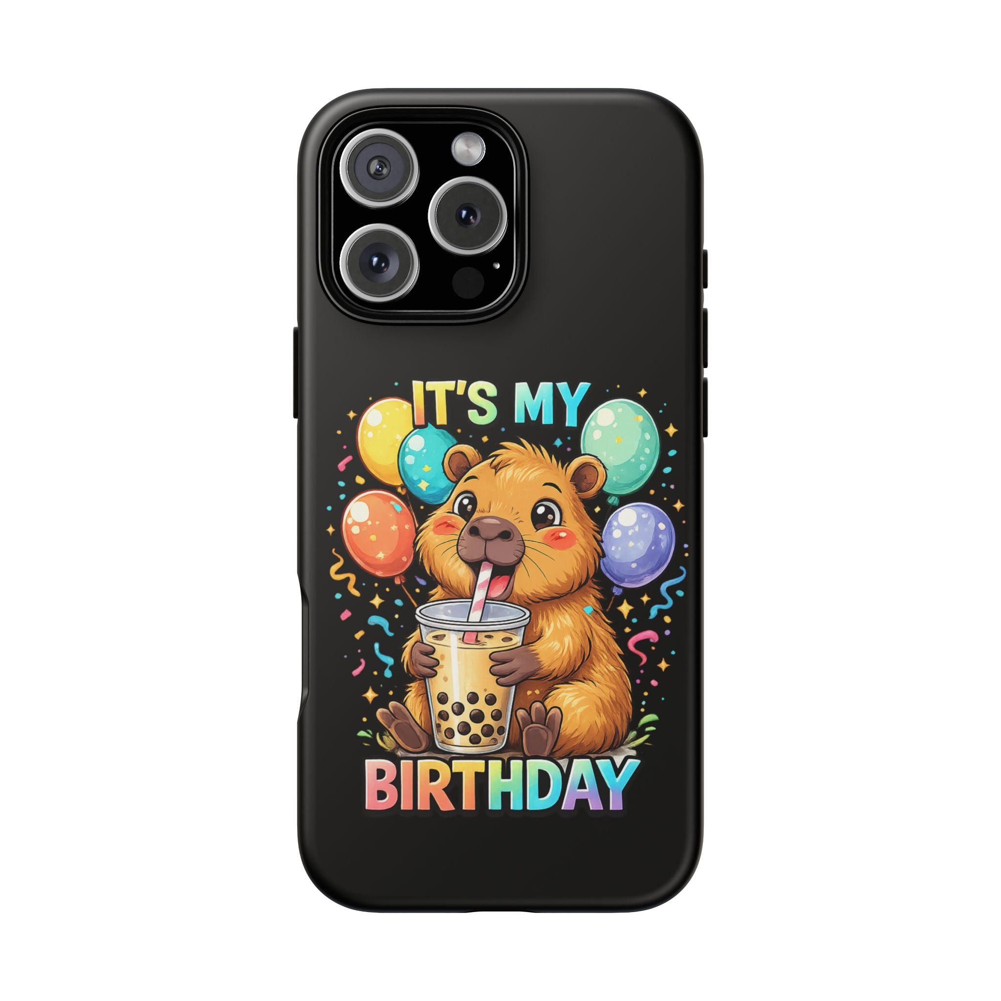 It is My Birthday Guinea Pig Bubble Tea Phone Case | Cute Birthday Phone Cover