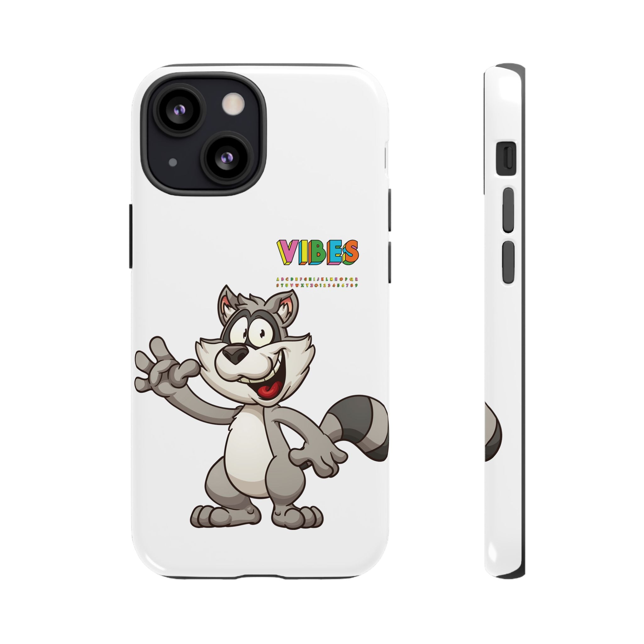Smiling Raccoon VIBES Phone Case | Slim Dual-Layer Protective Case