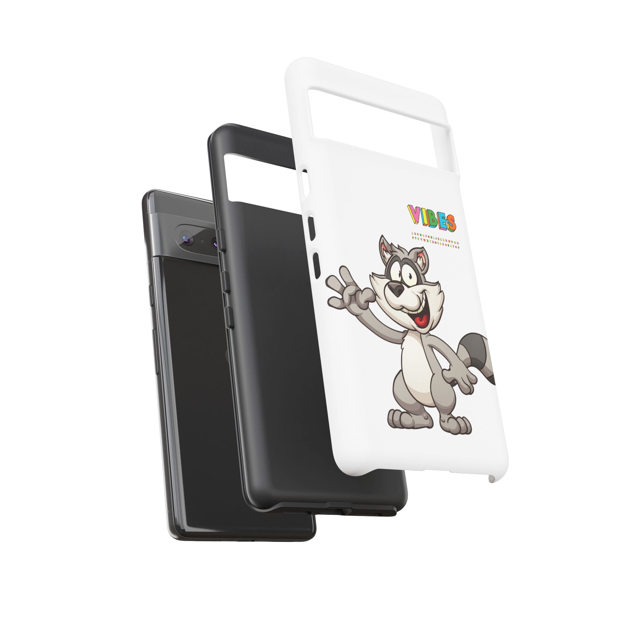 Smiling Raccoon VIBES Phone Case | Slim Dual-Layer Protective Case