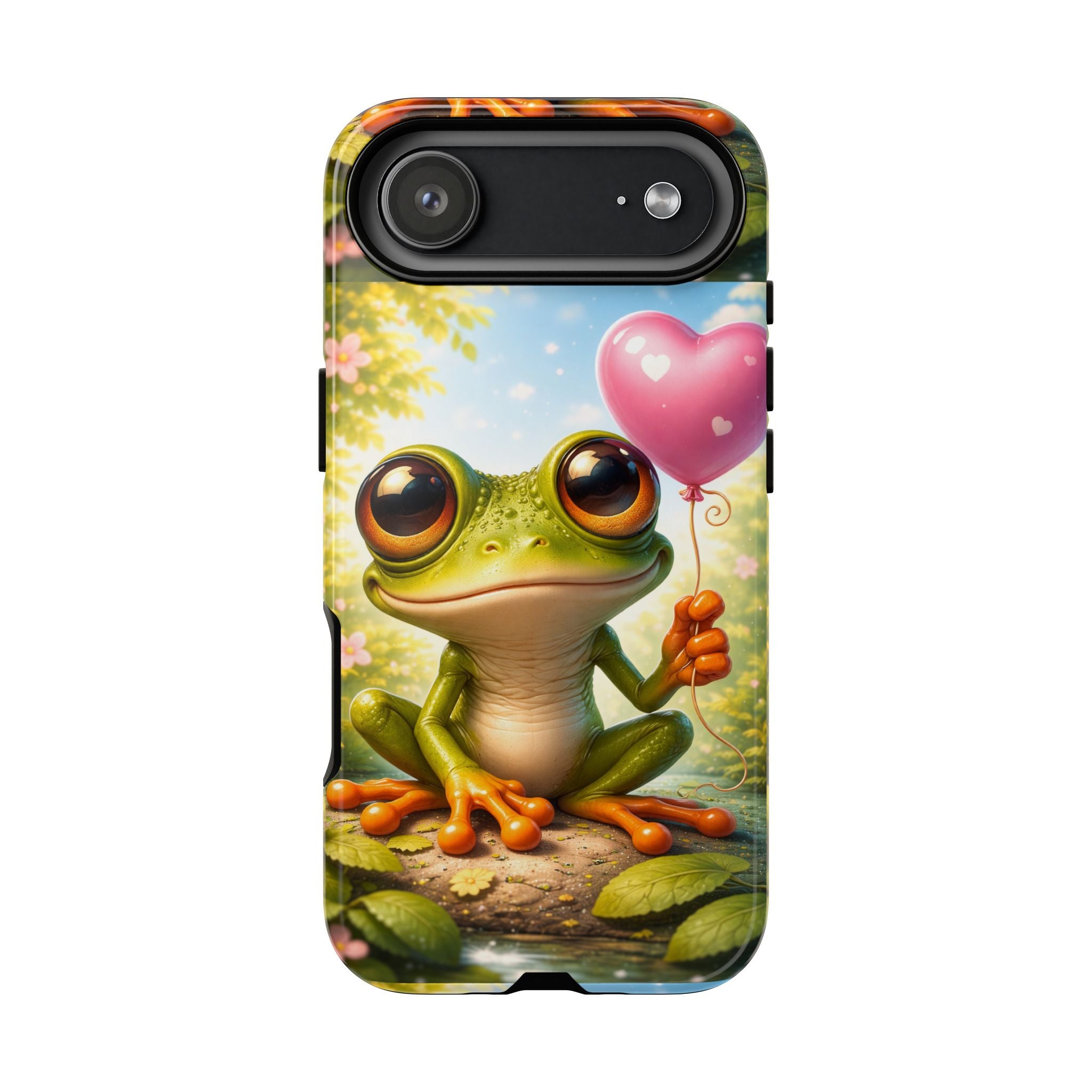 Frog Heart Balloon Phone Case — Glossy or Matte 3D Wrap Protective Case