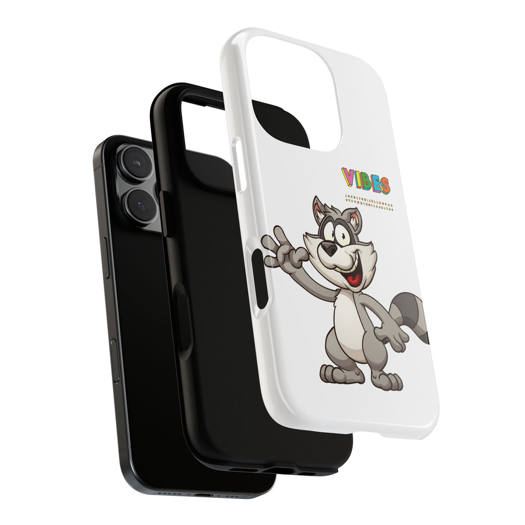Smiling Raccoon VIBES Phone Case | Slim Dual-Layer Protective Case