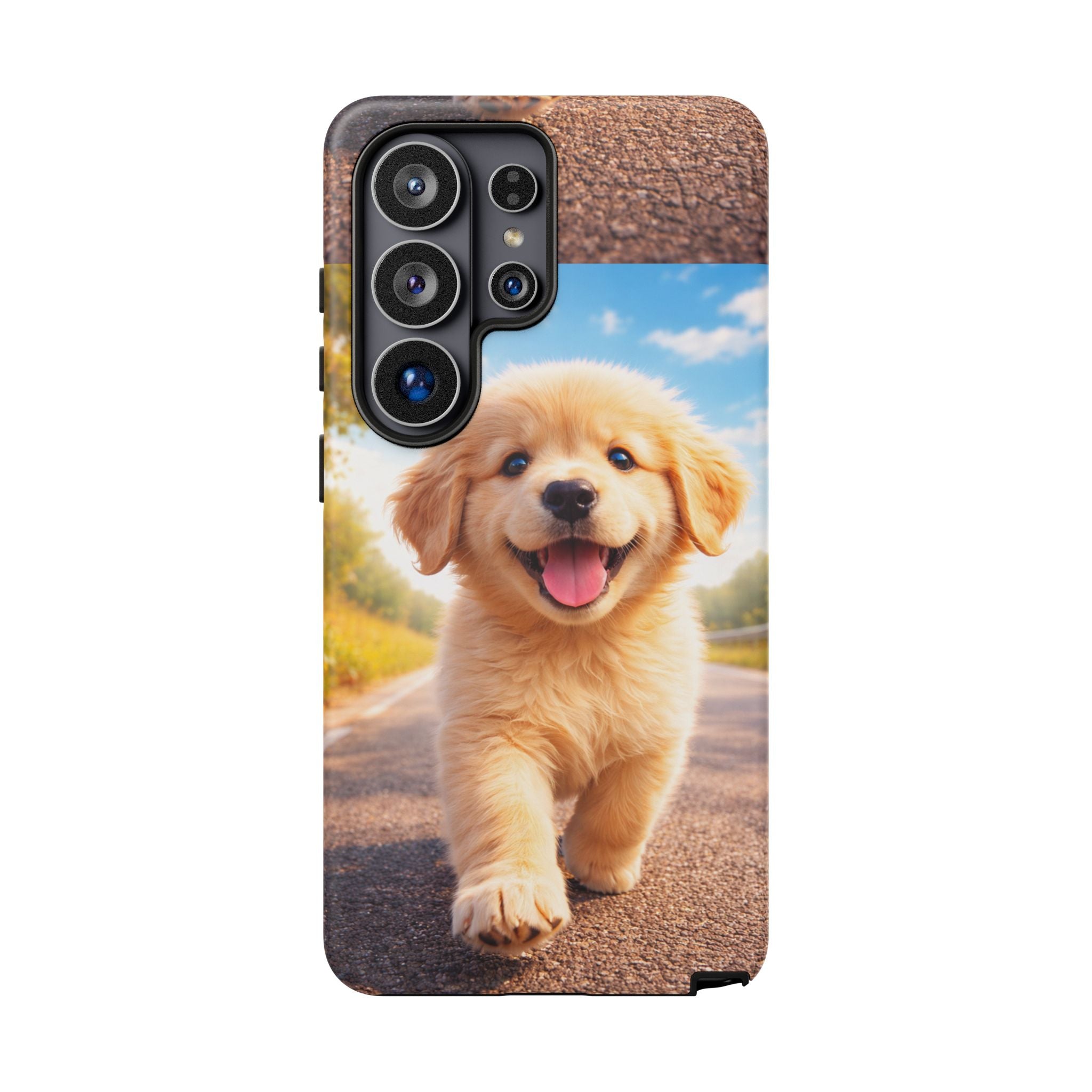 Golden Puppy Sunlit Phone Case — Full‑Wrap UV‑Protected Tough Case