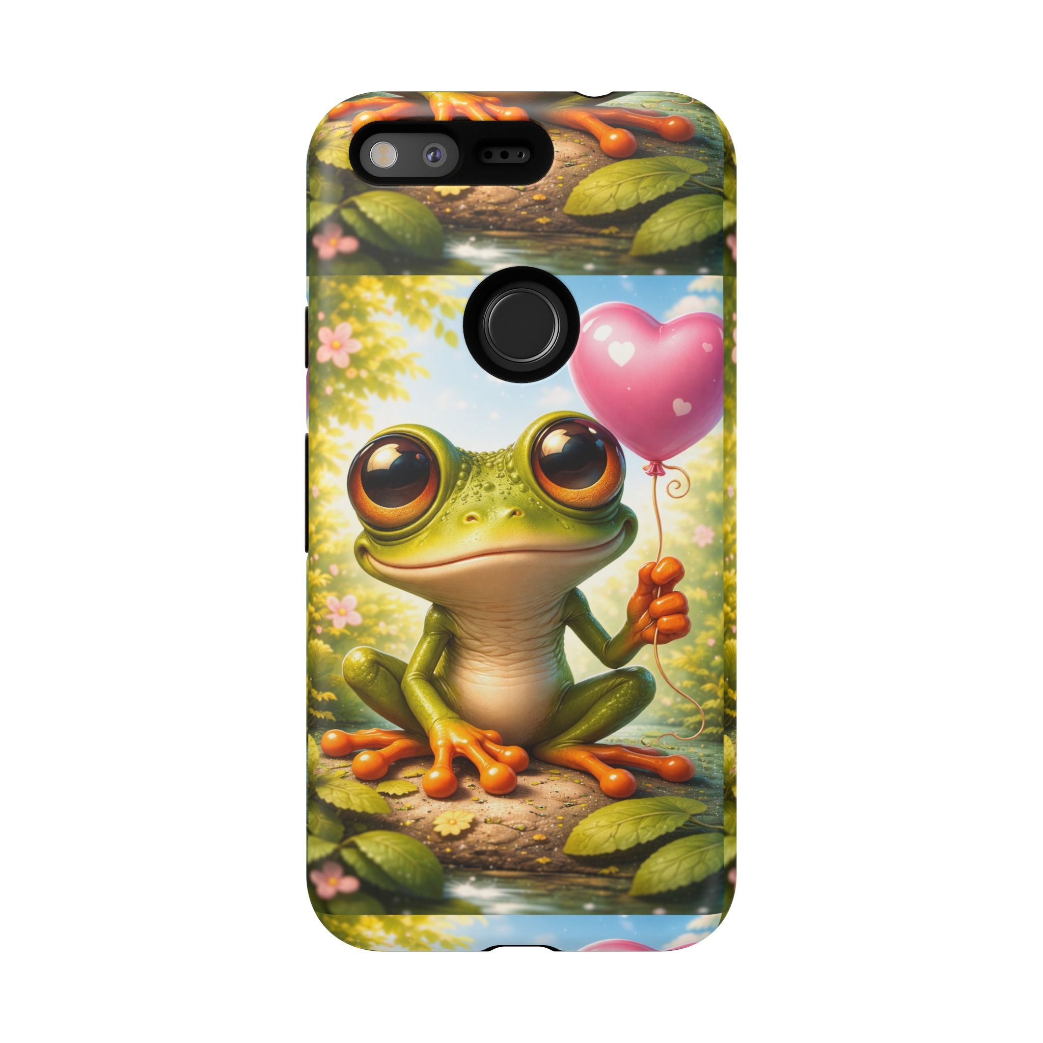 Frog Heart Balloon Phone Case — Glossy or Matte 3D Wrap Protective Case