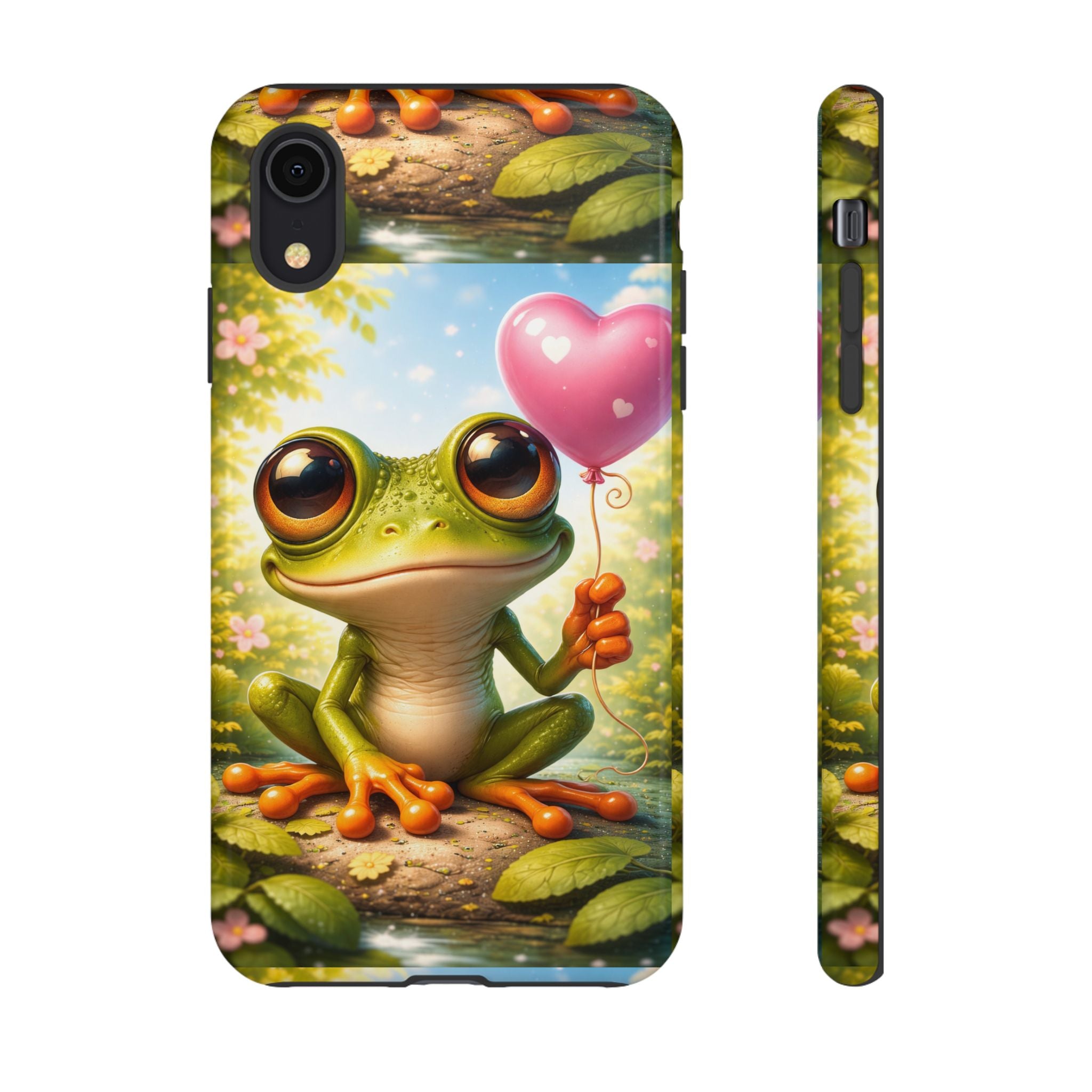 Frog Heart Balloon Phone Case — Glossy or Matte 3D Wrap Protective Case