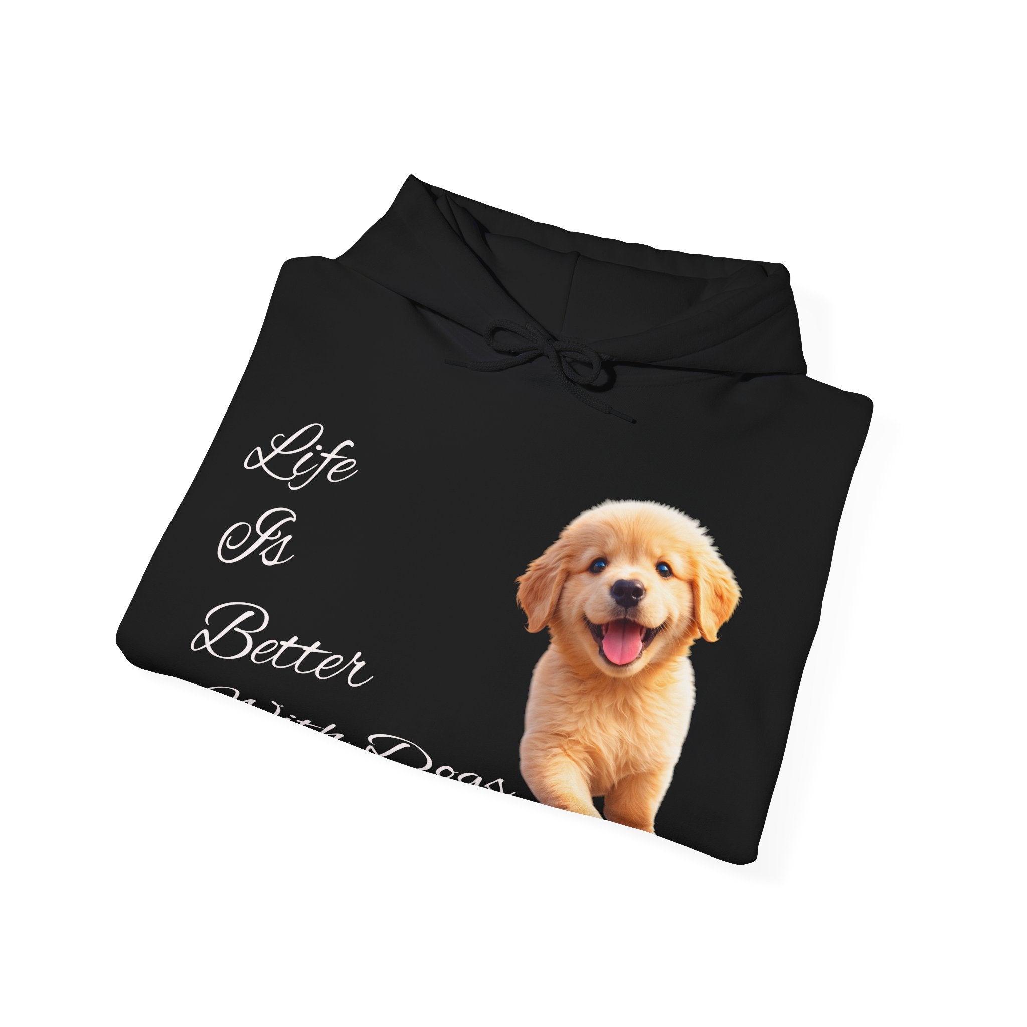 Golden Retriever Cozy Hoodie — Puppy Love Script Sweatshirt