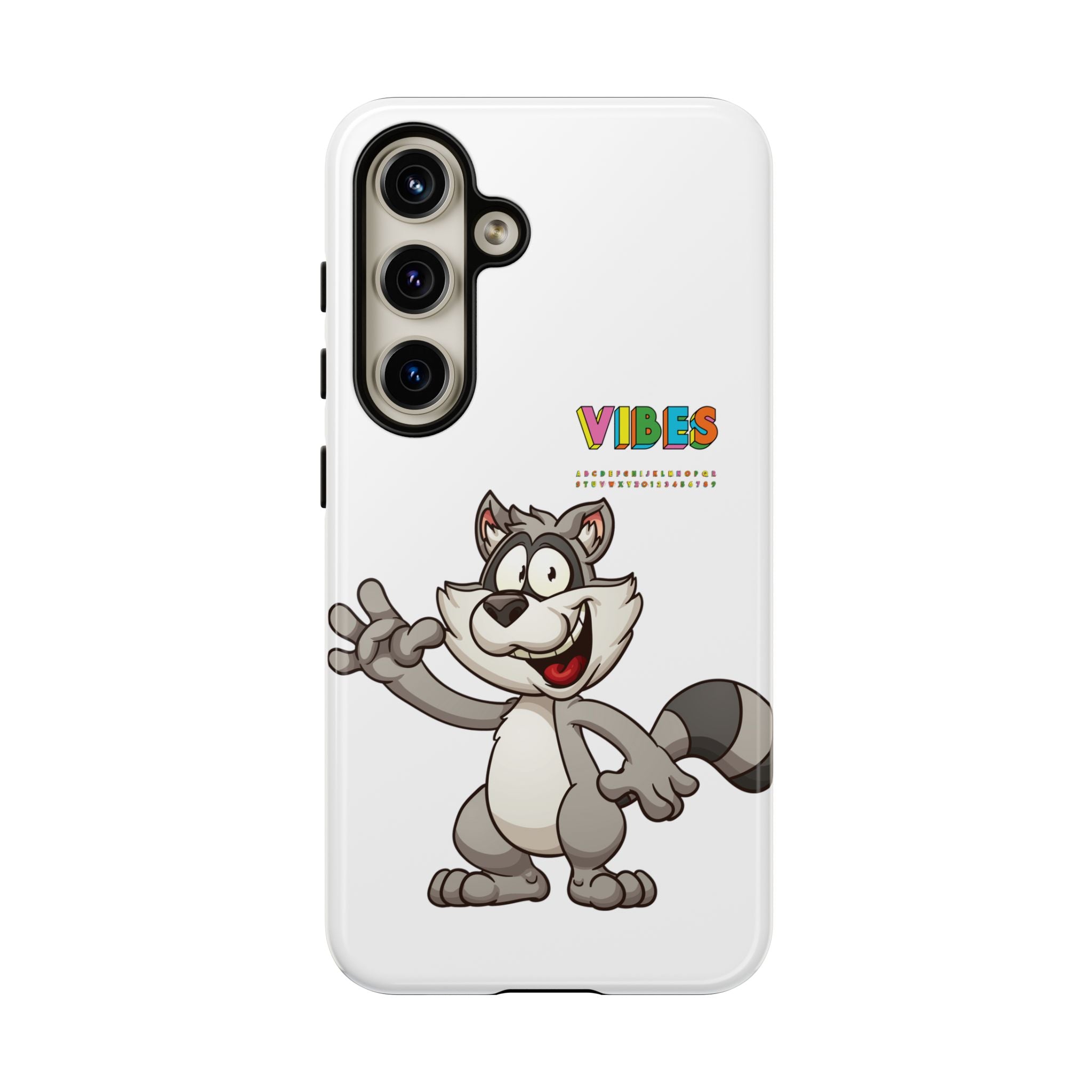 Smiling Raccoon VIBES Phone Case | Slim Dual-Layer Protective Case
