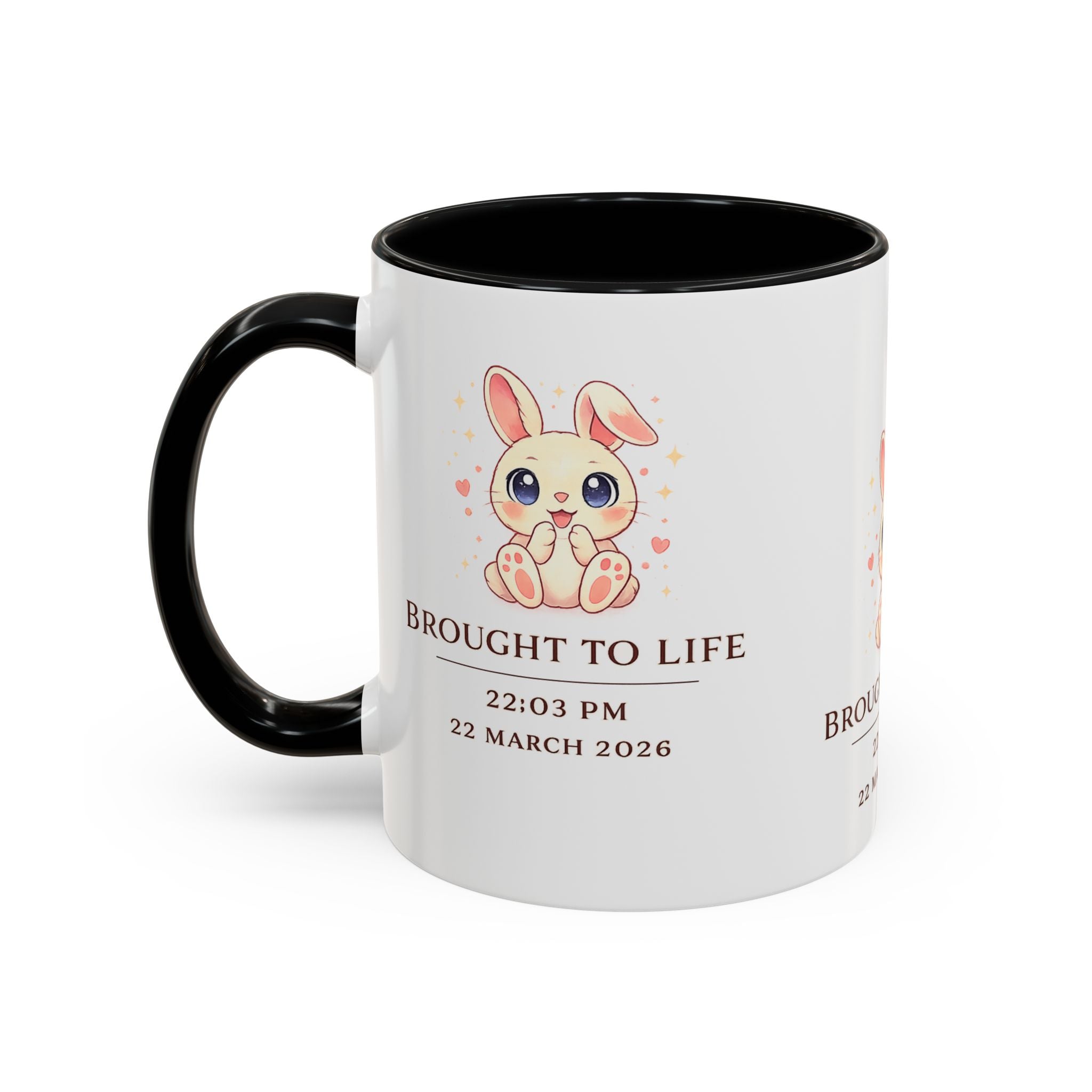 Pastel Bunny 'Brought to Life' Mug 11oz 15oz | Personalized Birth Details