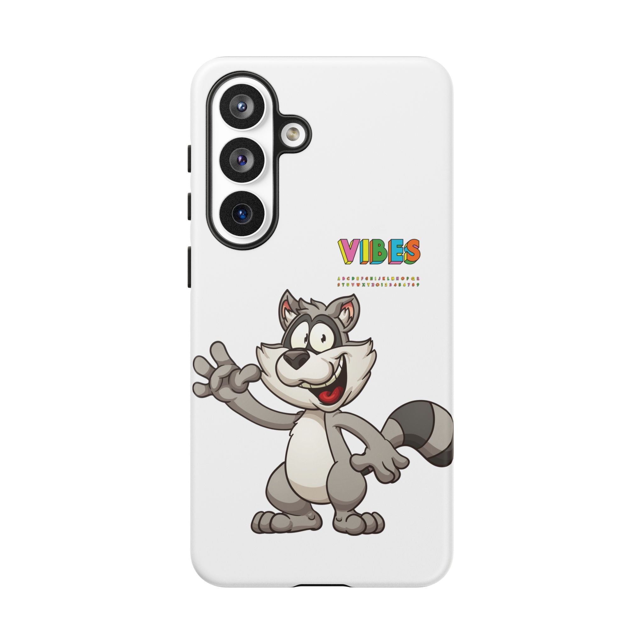 Smiling Raccoon VIBES Phone Case | Slim Dual-Layer Protective Case