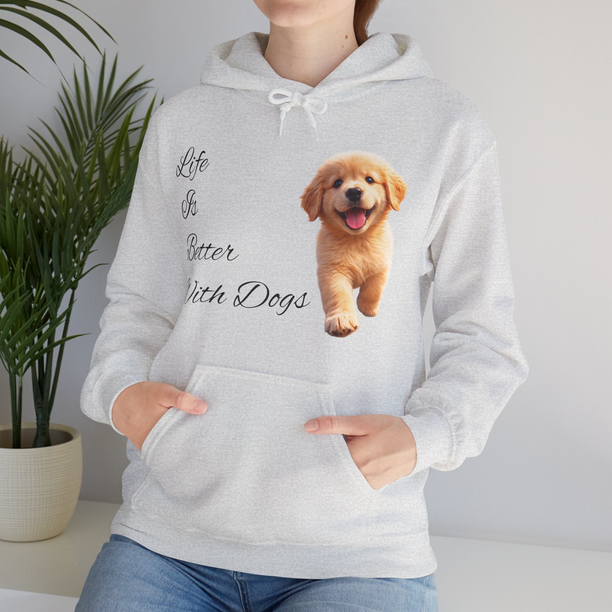 Golden Retriever Cozy Hoodie — Puppy Love Script Sweatshirt